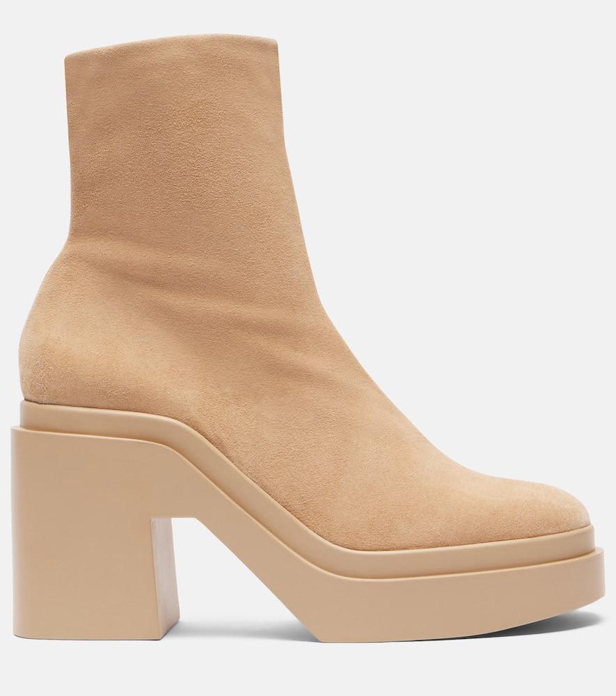 Robert Clergerie Nina Suede Platform Ankle Boots in Natural Lyst UK
