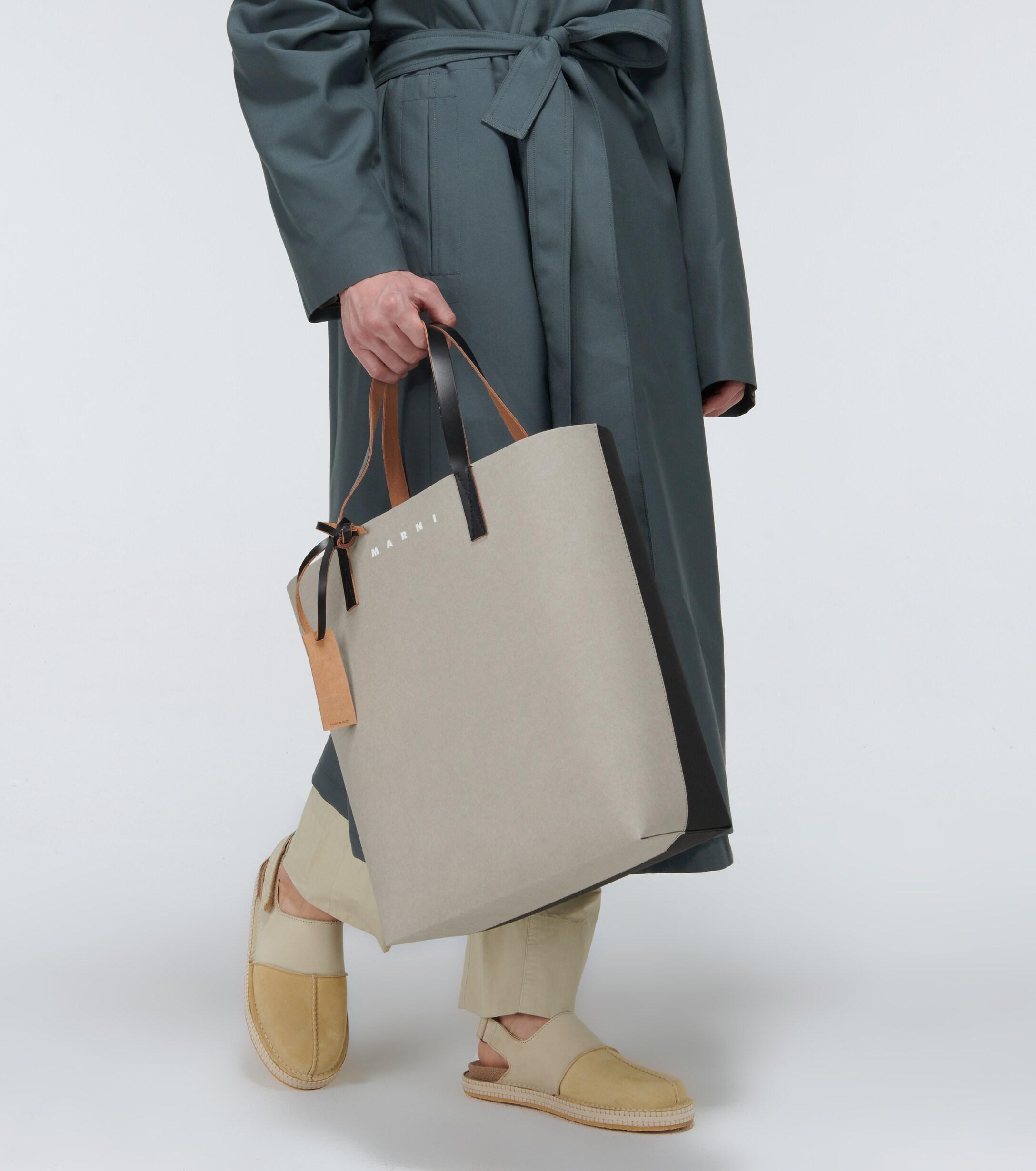 Marni Pvc Tote Bag With Logo in Black for Men | Lyst