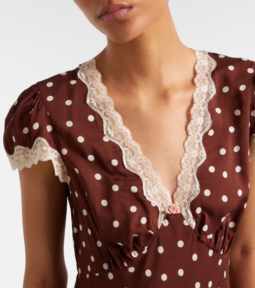 rixo brown polka dot dress Izzy Shirt Dress in Runway Spot Navy