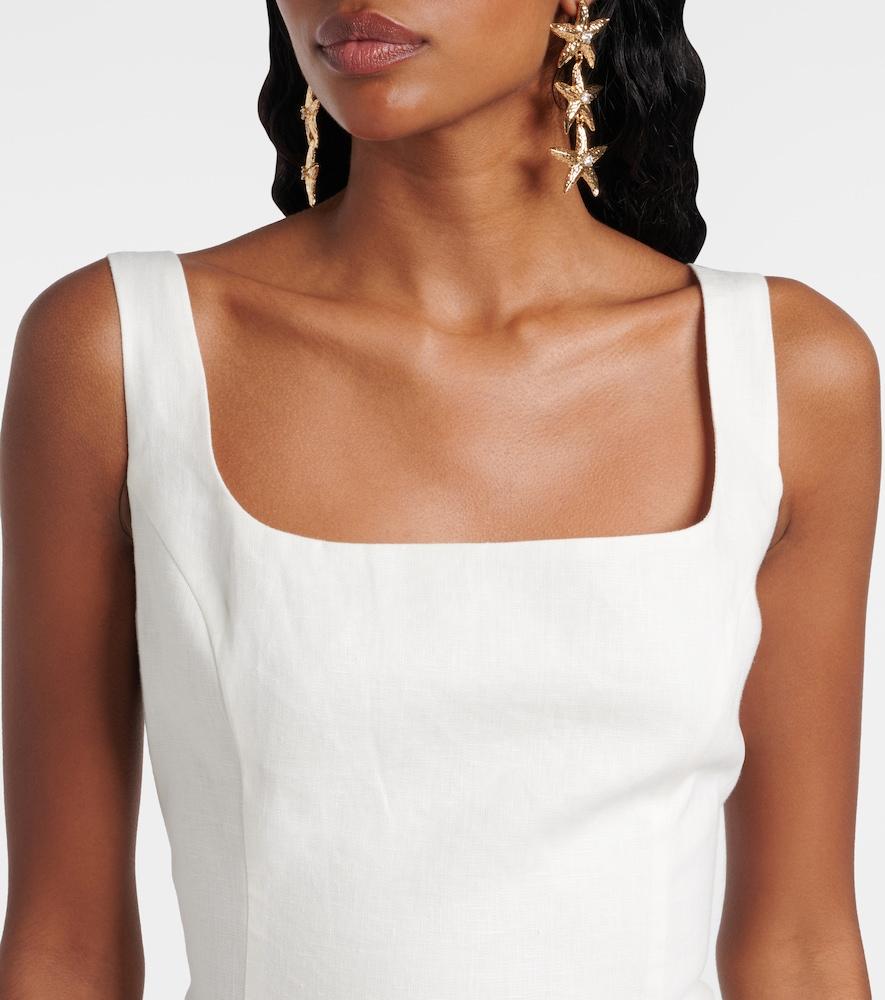 sir iris linen dress Iris linen minidress in white - SIR