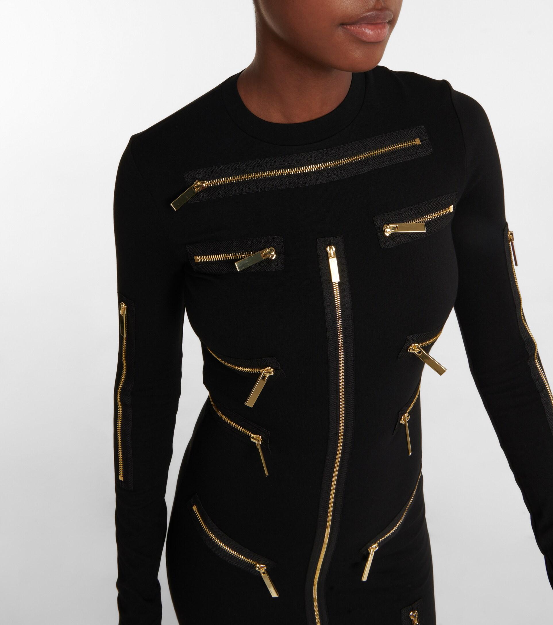 Christopher Kane Zipper-embellished Midi Dress in Black