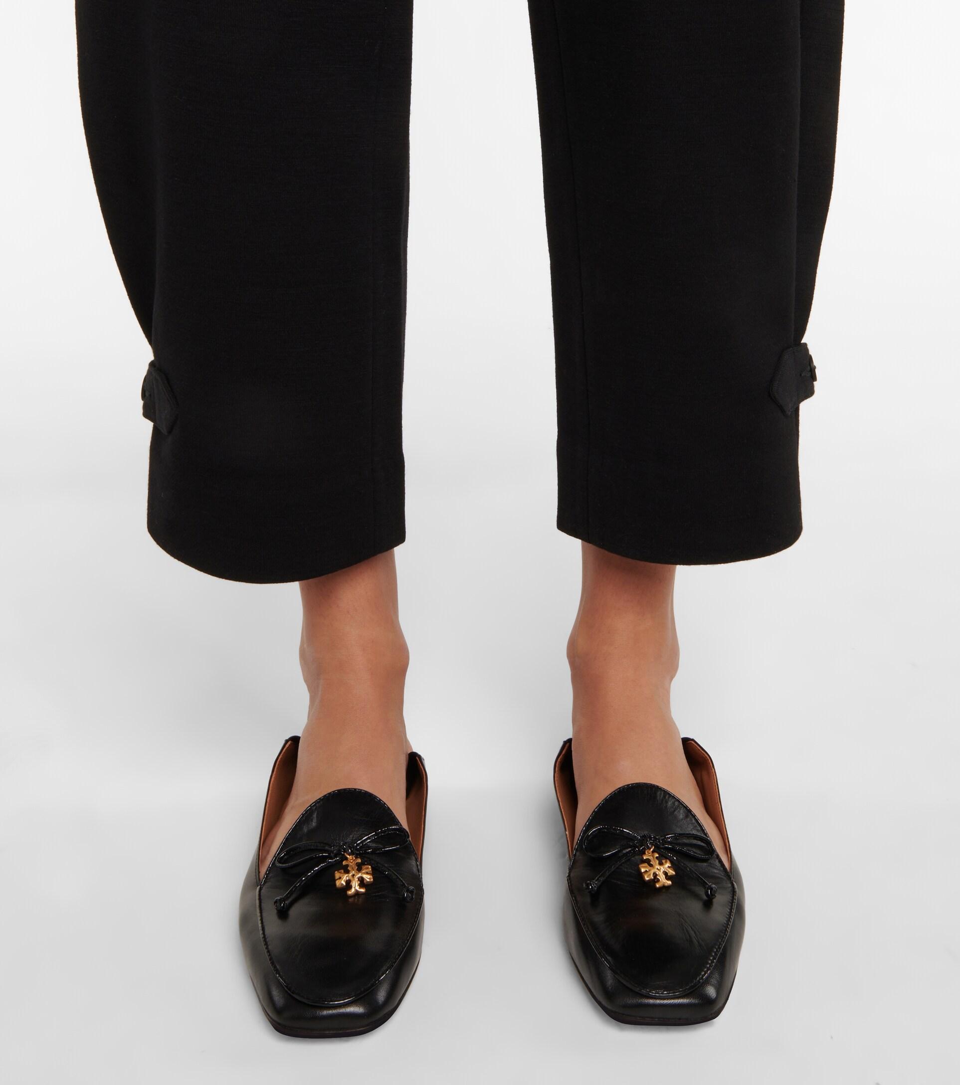 Tory Burch Charm Leather Loafers in Black | Lyst