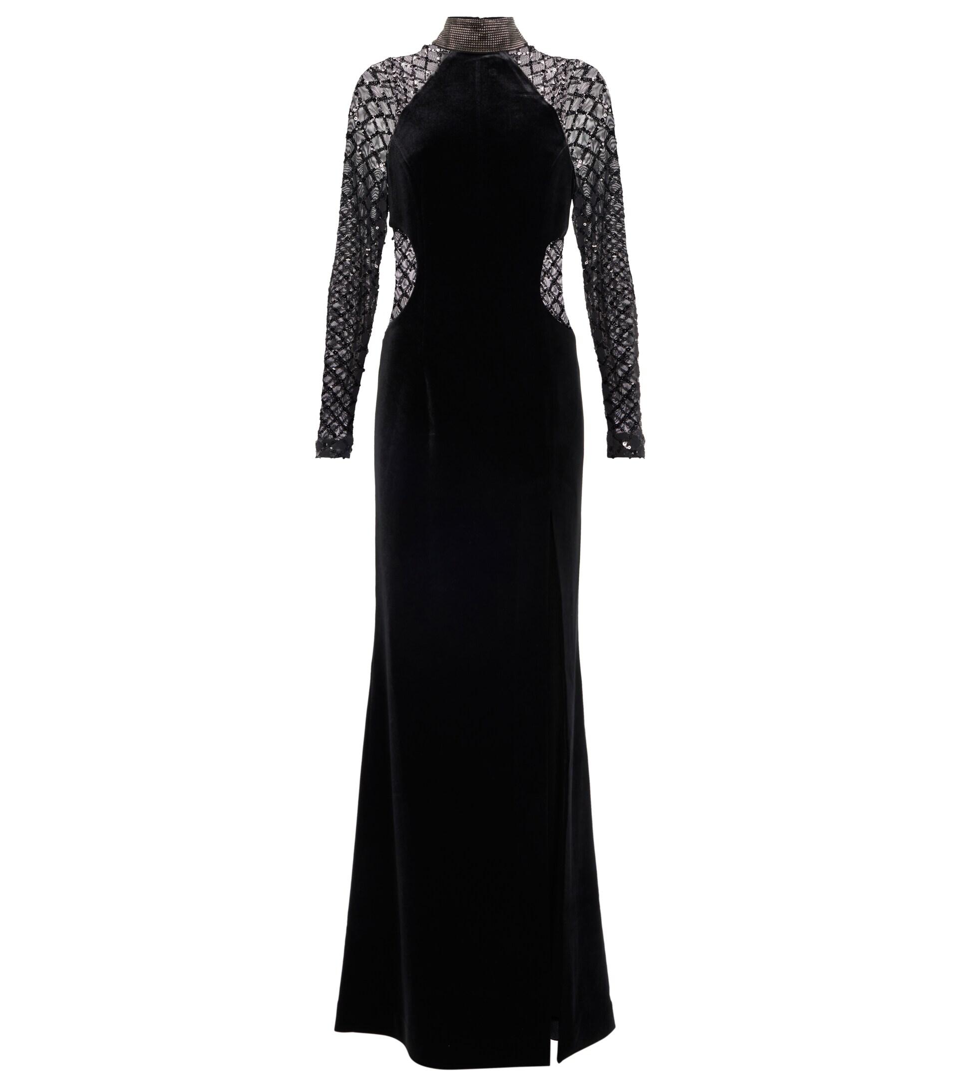 Rebecca Vallance Onyx Velvet Gown in Black | Lyst