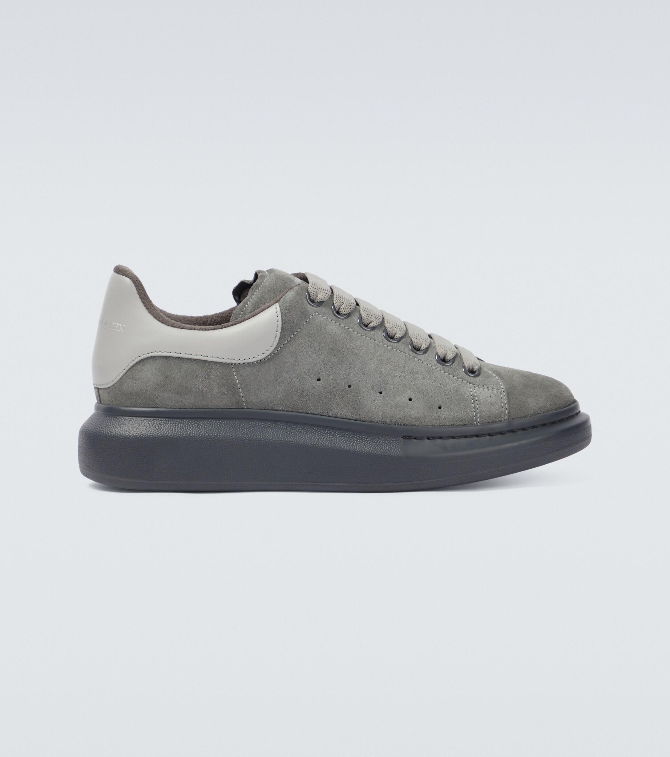 alexander mcqueen gray suede