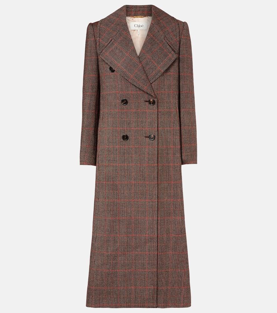 コート Chloe FW25 LONG DOUBLE BREAST COAT (CH25AMA51097 93C) CHLOE WOMEN'S COAT BLUE DOUBLE BREAST WOOL VELVET TRIM IT SZ