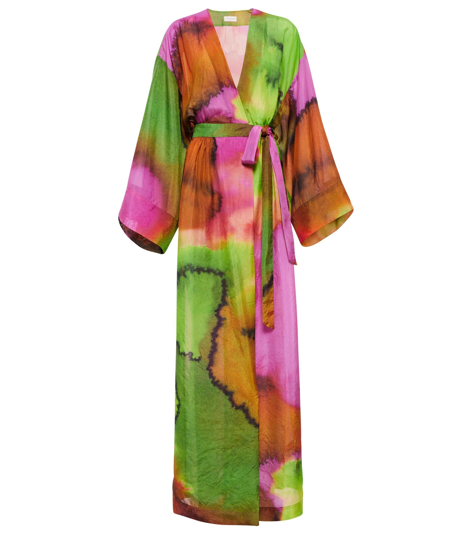 Dries Van Noten Printed Silk Maxi Dress 