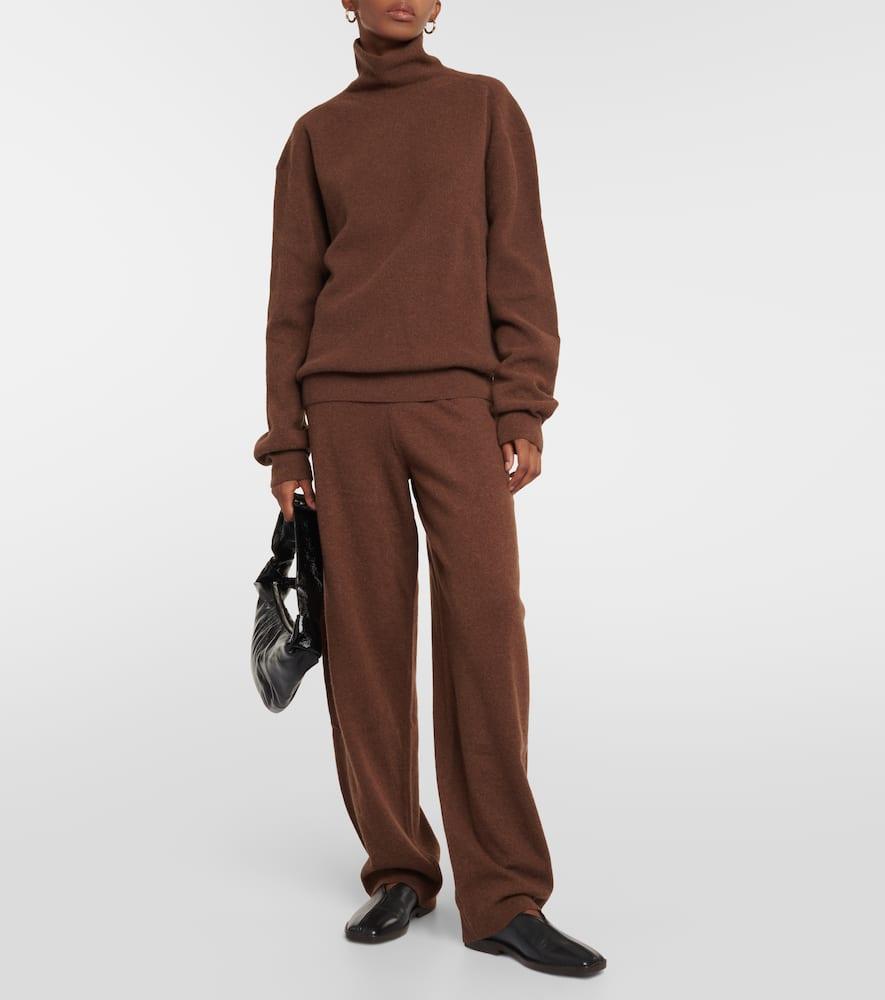 High-rise straight wool pants