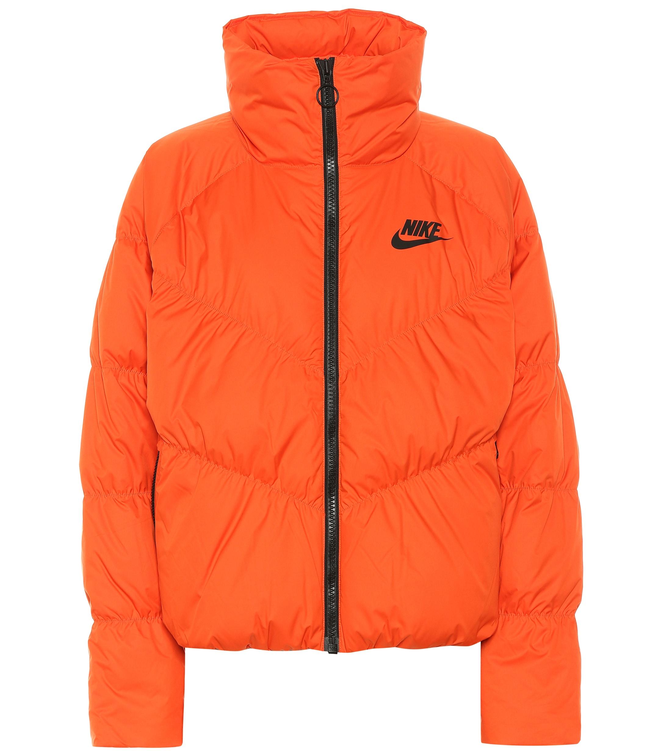 Nike Down Jacket in Orange - Lyst