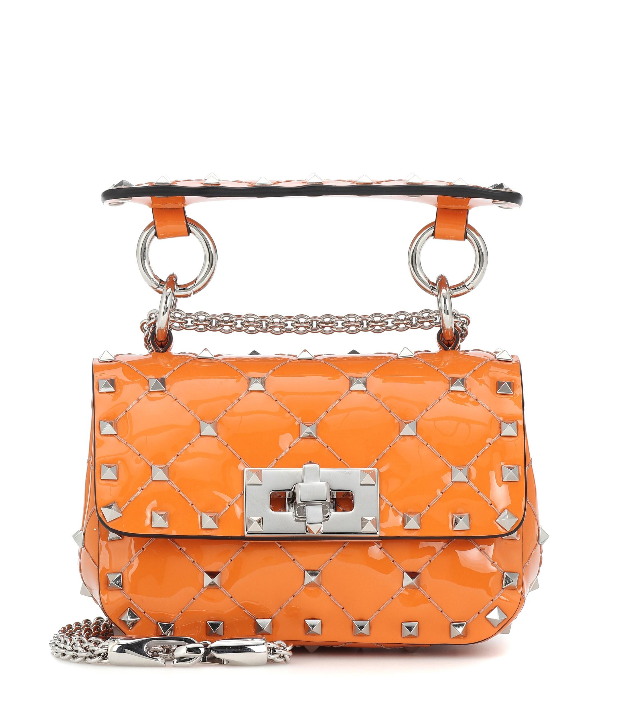 Valentino Garavani Rockstud Spike Micro Patent Leather Shoulder Bag in