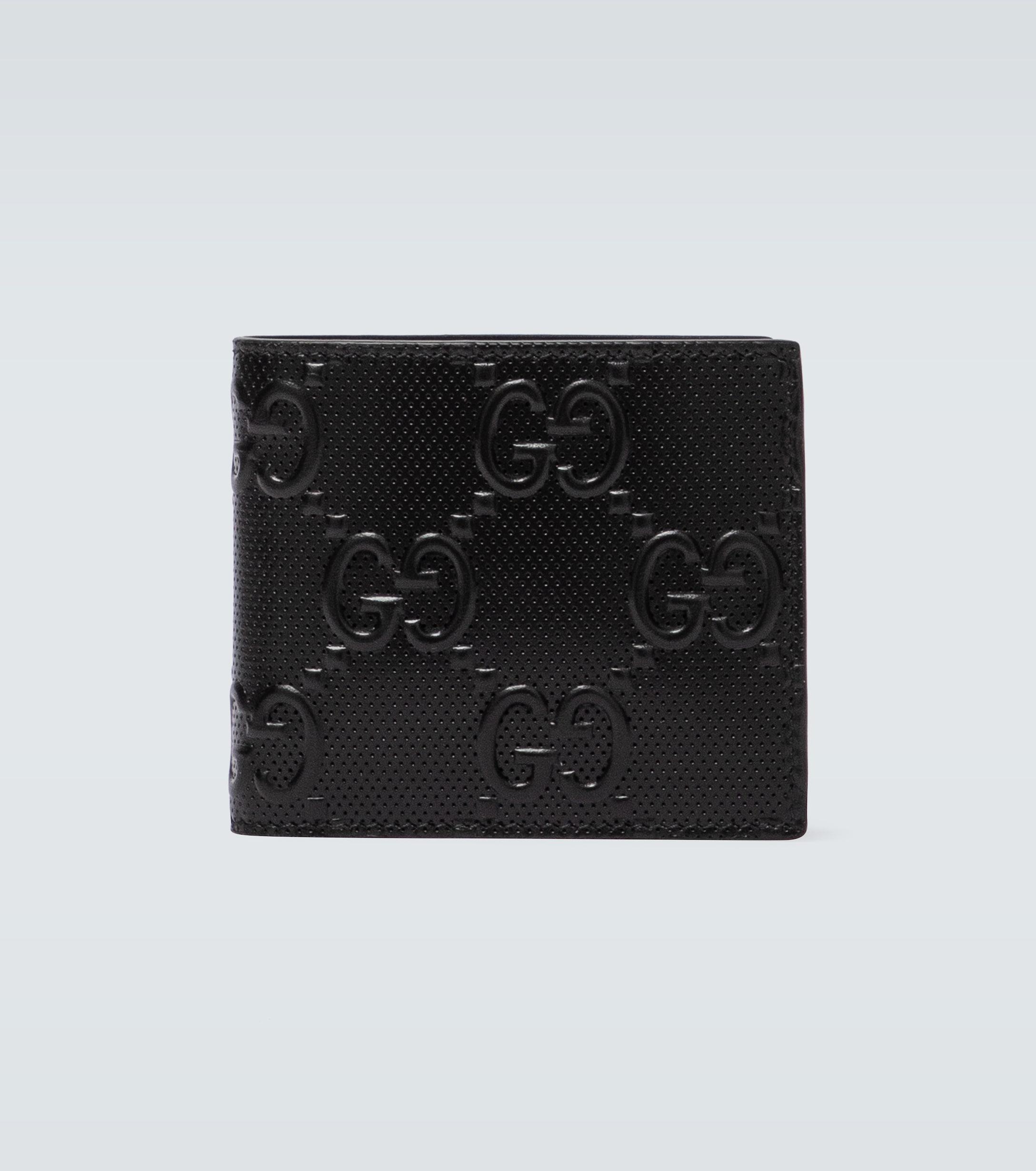Gucci Embossed GG Leather Wallet in Black for Men - Lyst