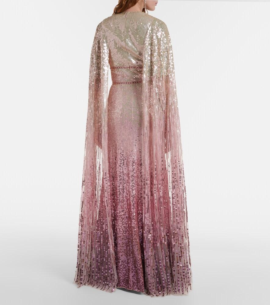 slim fit dress slacks Dazzle Dream Sequin Fringe Evening Gown main image 0