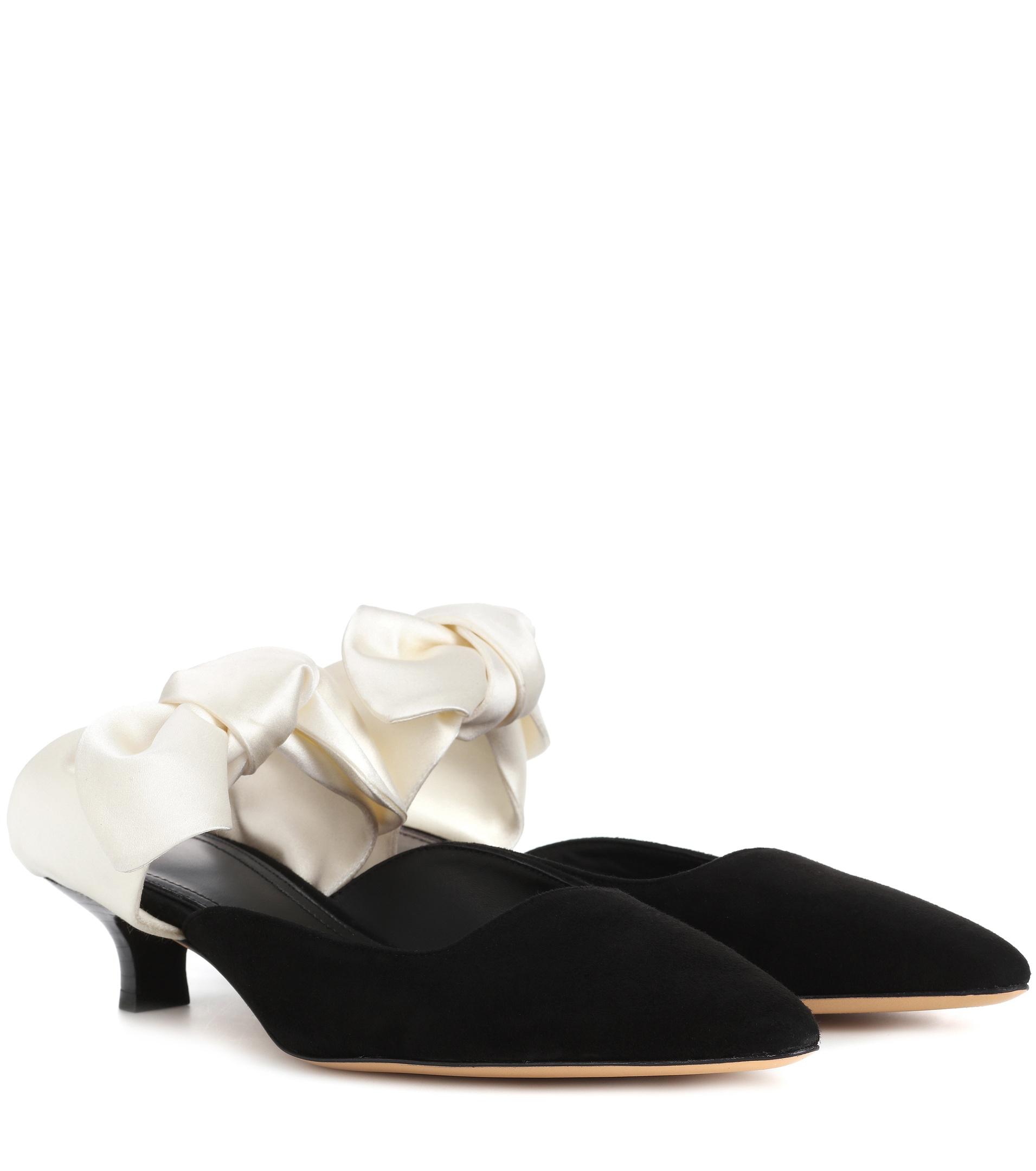 the row coco suede and satin mules