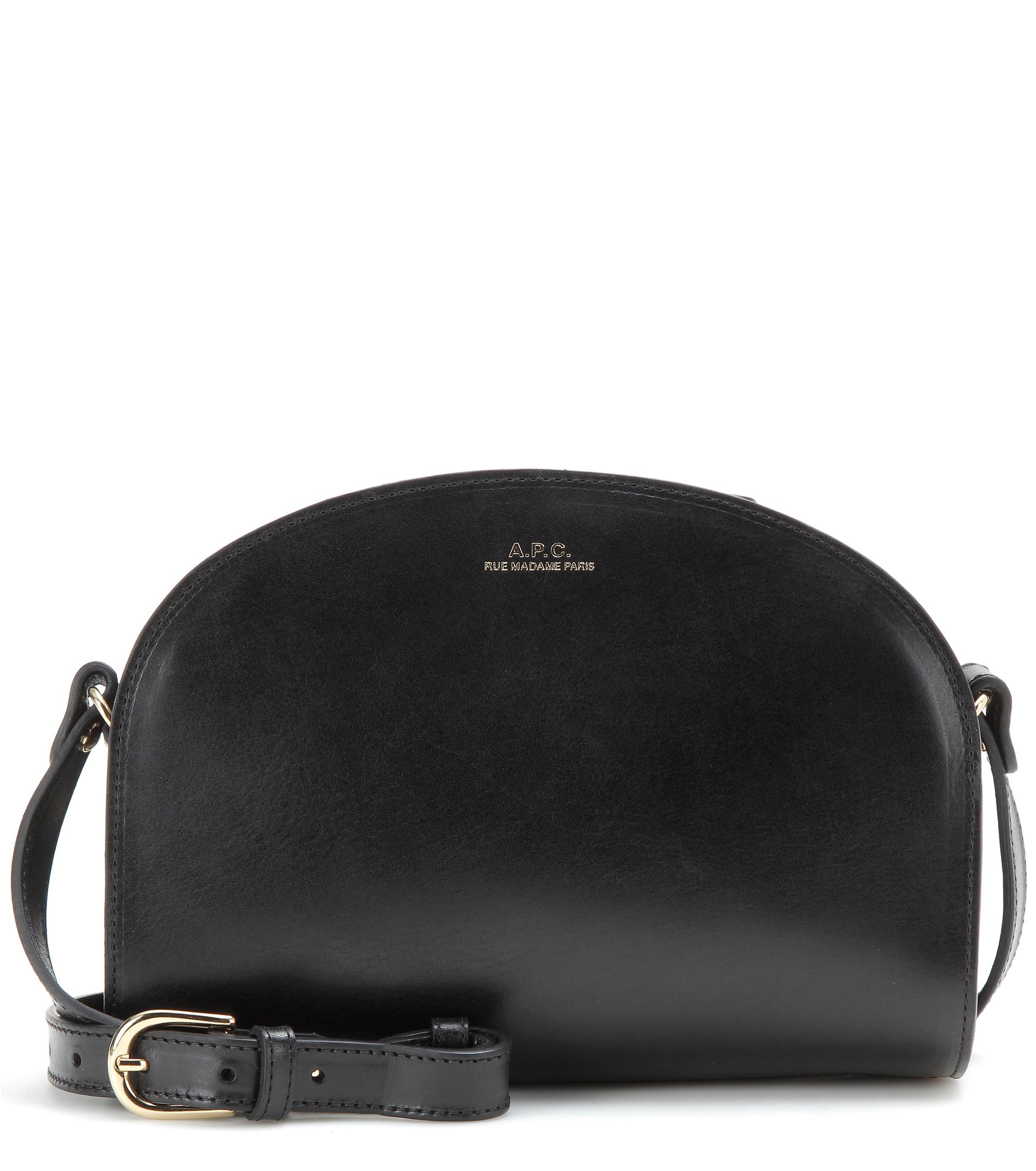 apc demi lune leather shoulder bag