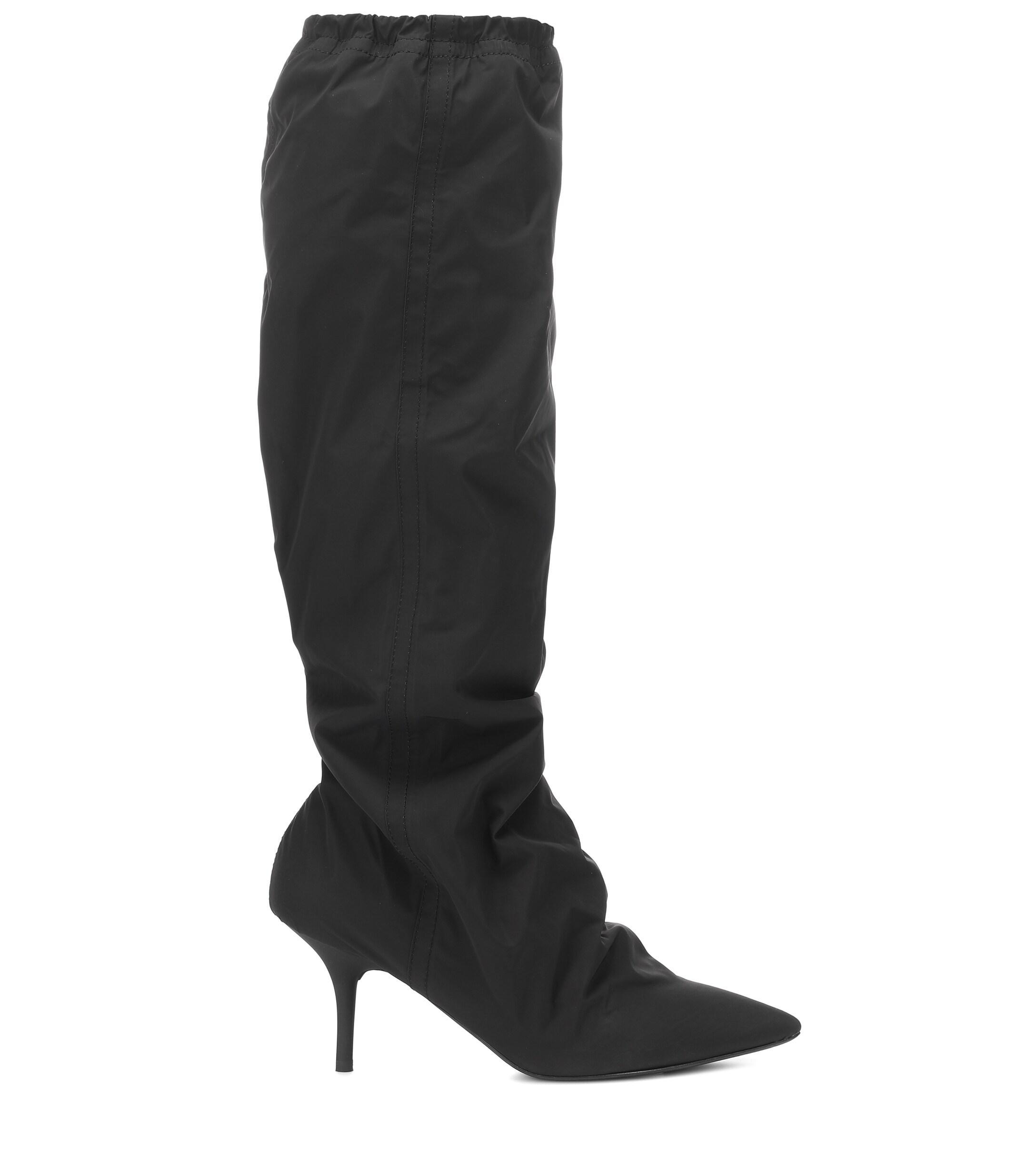 Yeezy Synthetic Nylon Knee-high Boots (season 8) in Black - Lyst