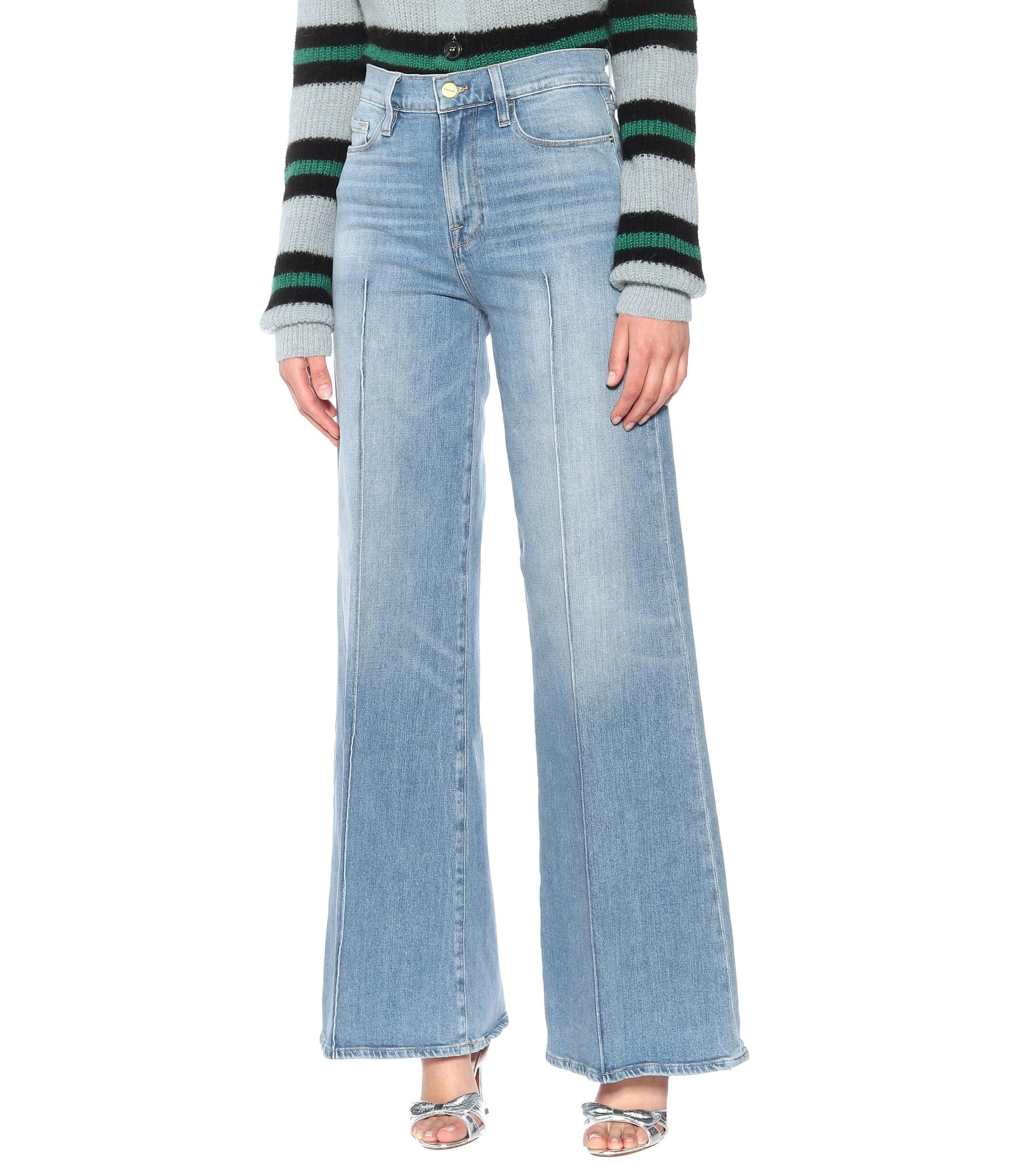 FRAME Denim Le Palazzo High-rise Wide-leg Jeans in Blue - Lyst