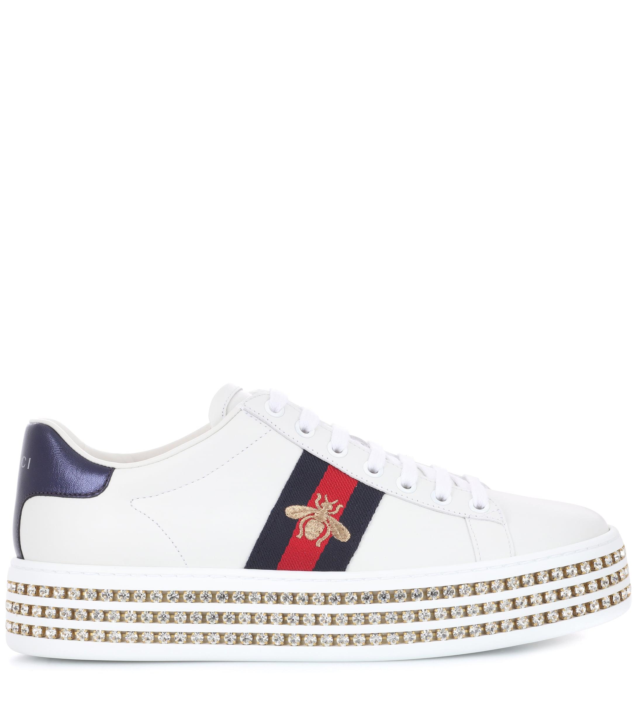 Gucci Ace Platform Leather Sneakers - Lyst