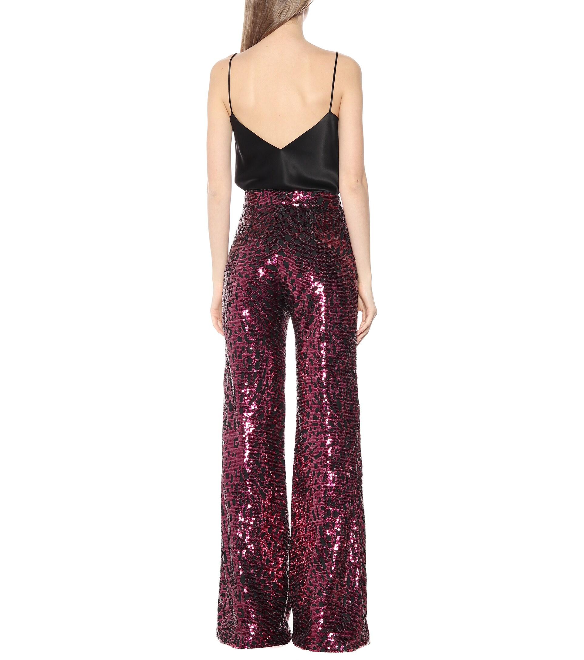 Halpern High-rise Wide-leg Sequined 