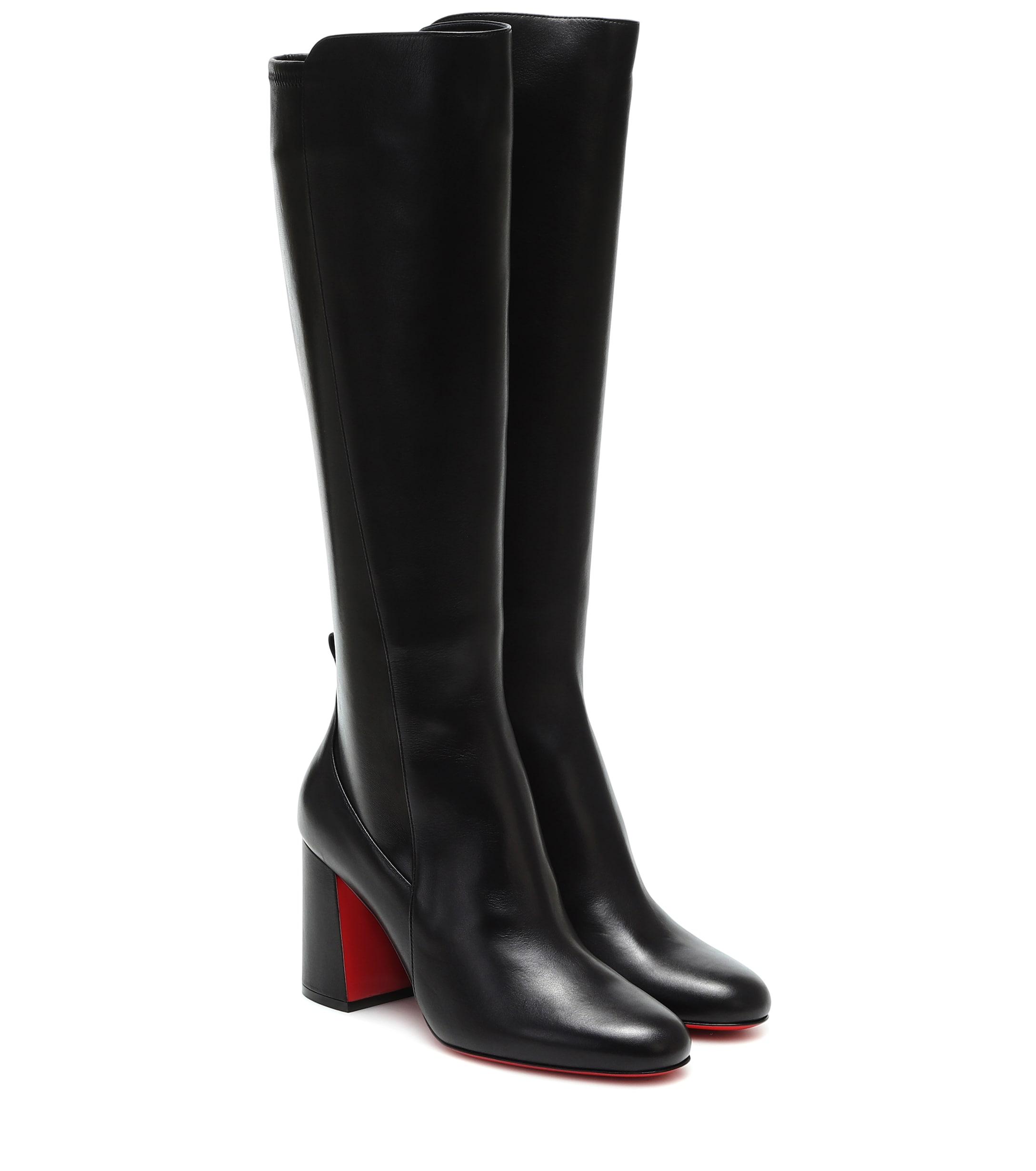Christian Louboutin Kronobotte Knee-high Leather Boots in Black | Lyst