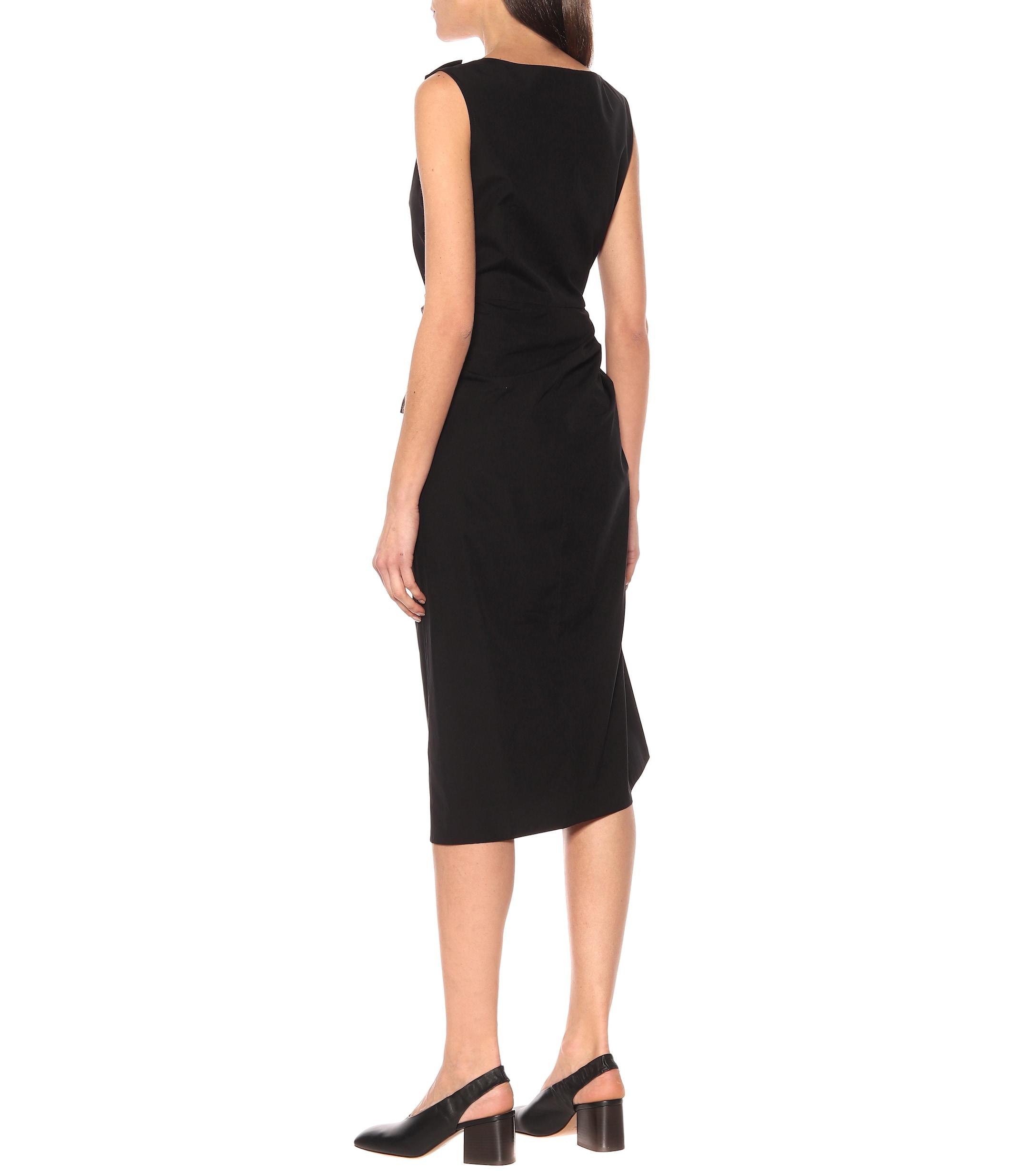 Marni Cotton Midi Dress in Black - Lyst