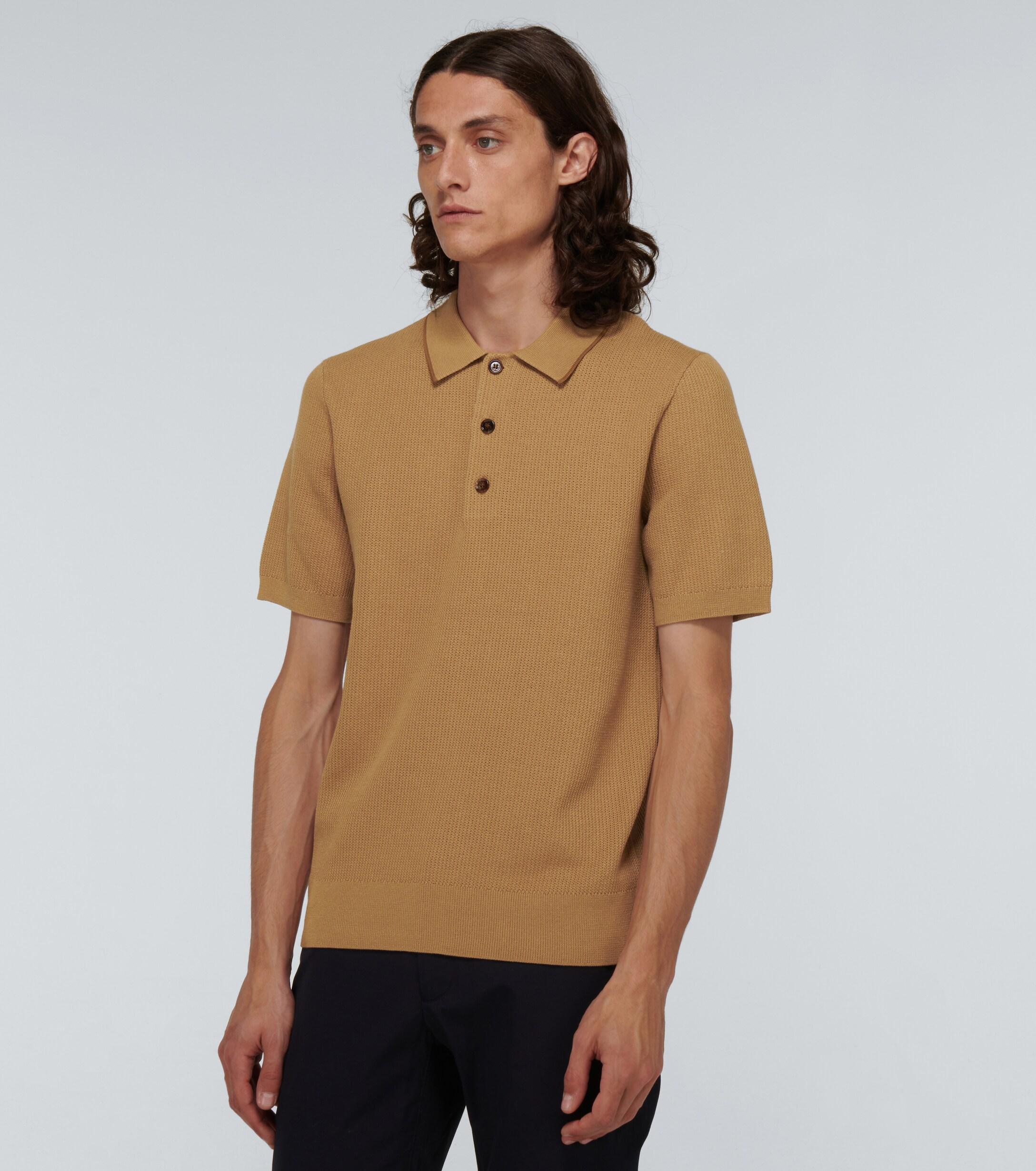Herren Bekleidung T-Shirts Poloshirts Burberry Seide Poloshirt Selwin aus einem Seidengemisch in Natur für Herren 