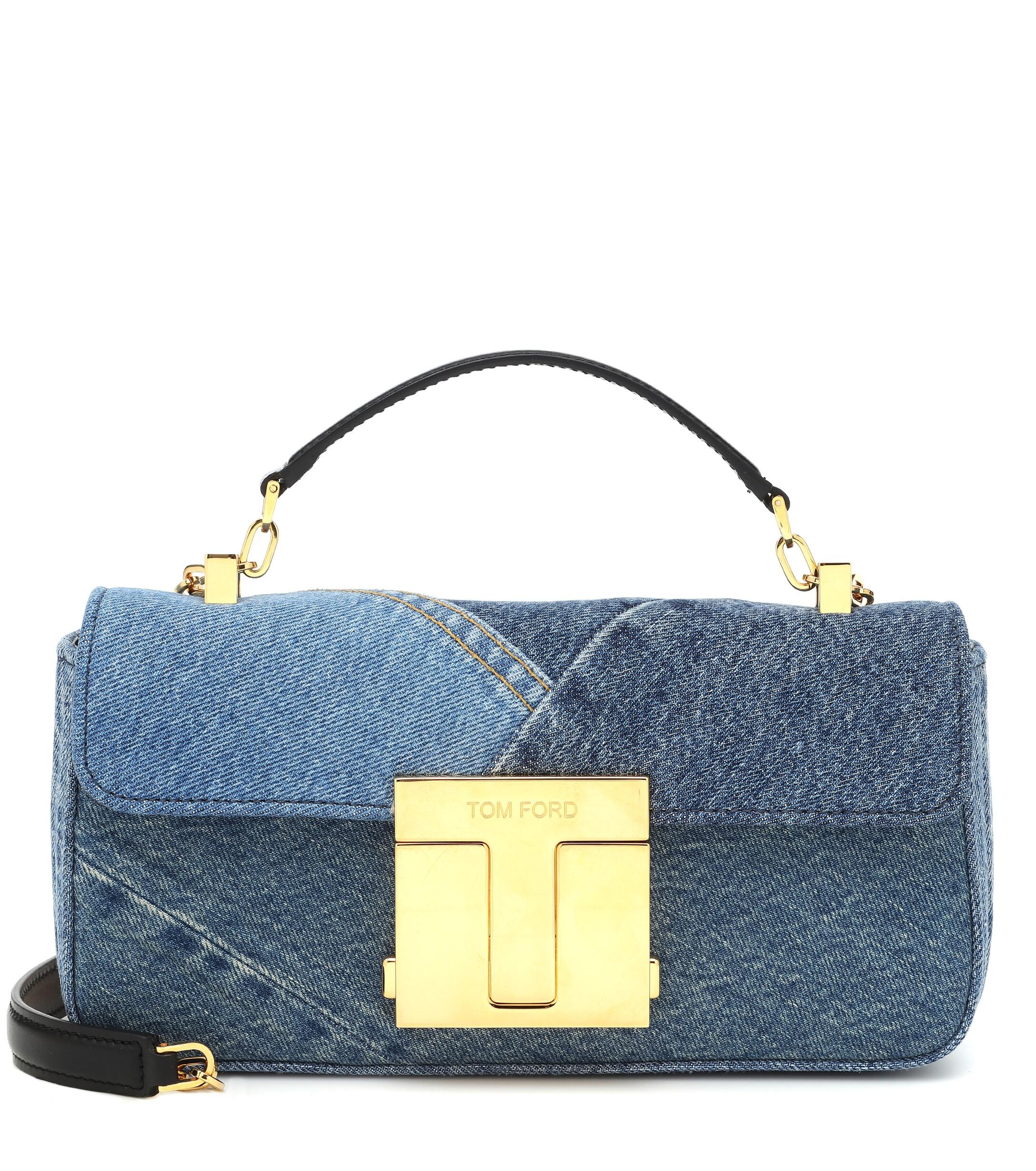 Tom Ford 001 Medium Denim Shoulder Bag in Blue Lyst
