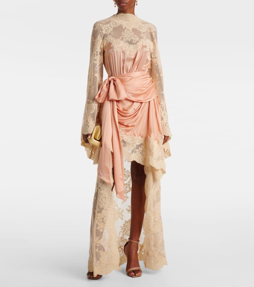 Zimmermann Hypnotic Silk Satin And Lace Gown in Pink | Lyst