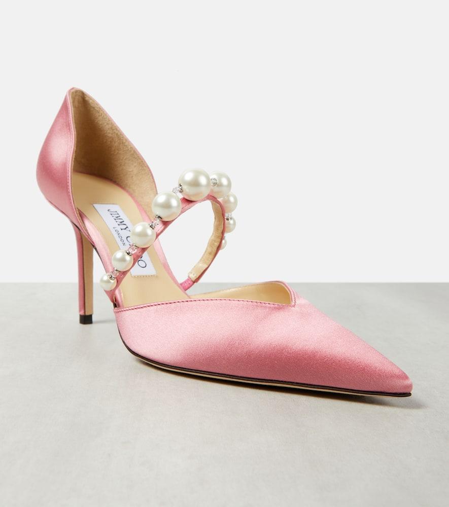 Jimmy Choo Aurelie 85 Embellished Satin Pumps in Pink Lyst