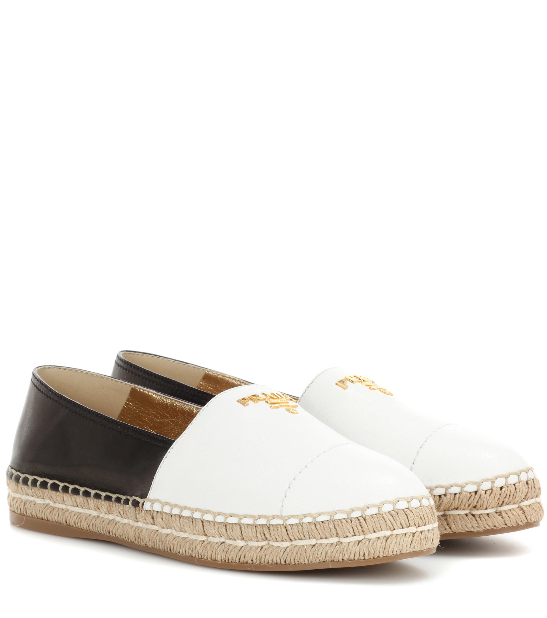 prada leather platform espadrilles