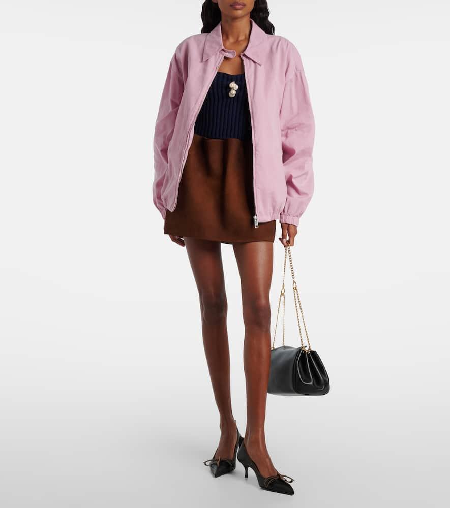 Prada Cotton Gabardine Jacket in Pink | Lyst