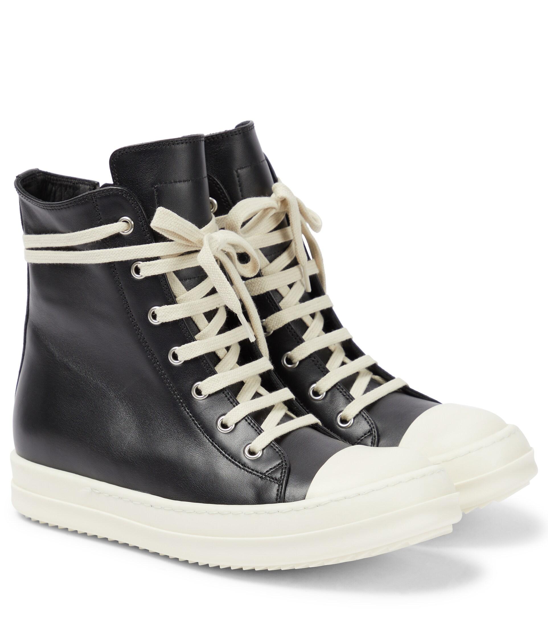 Rick Owens Leather High-top Sneakers in 