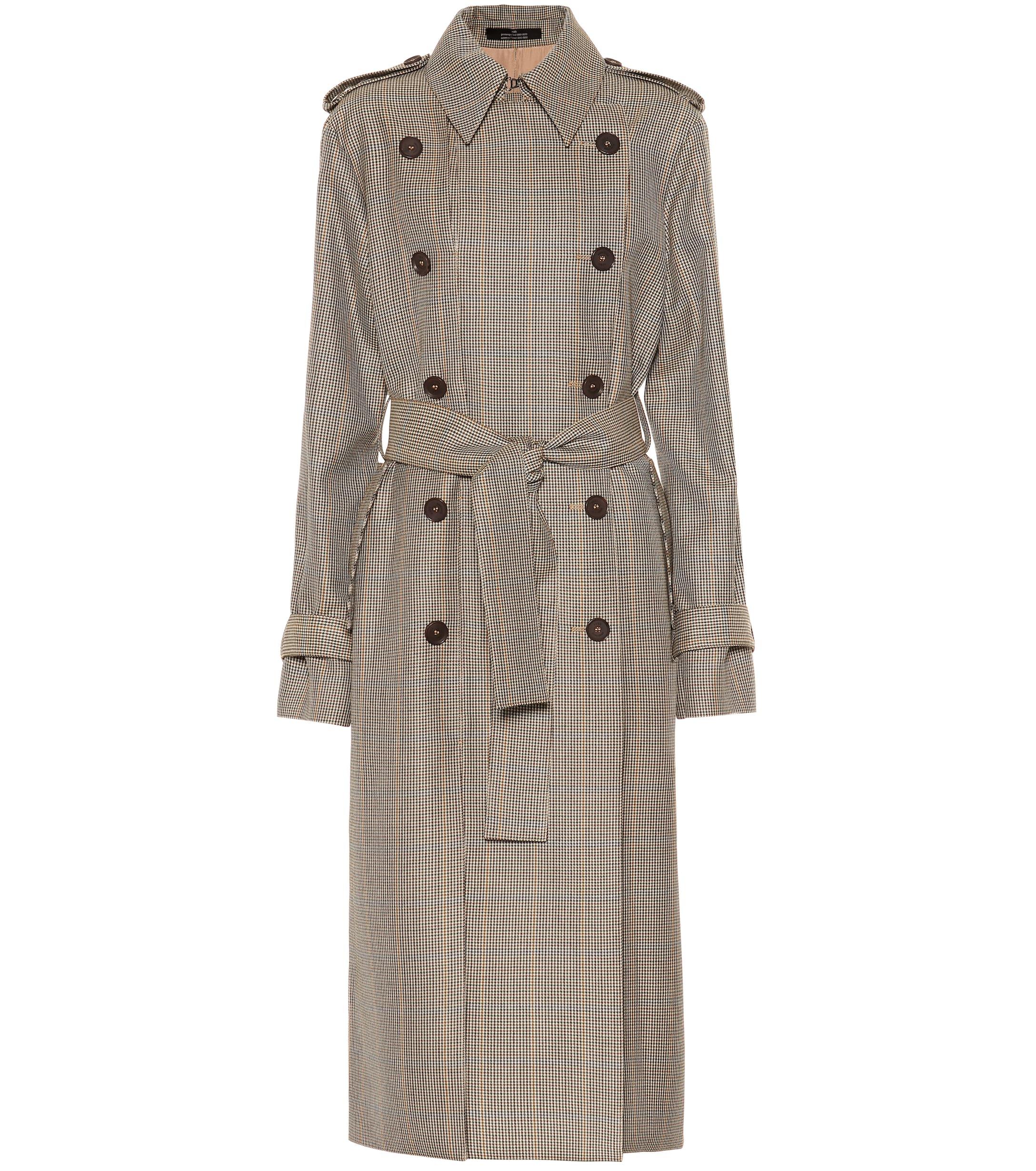 ROKH Houndstooth Wool Trench Coat Save 39 Lyst