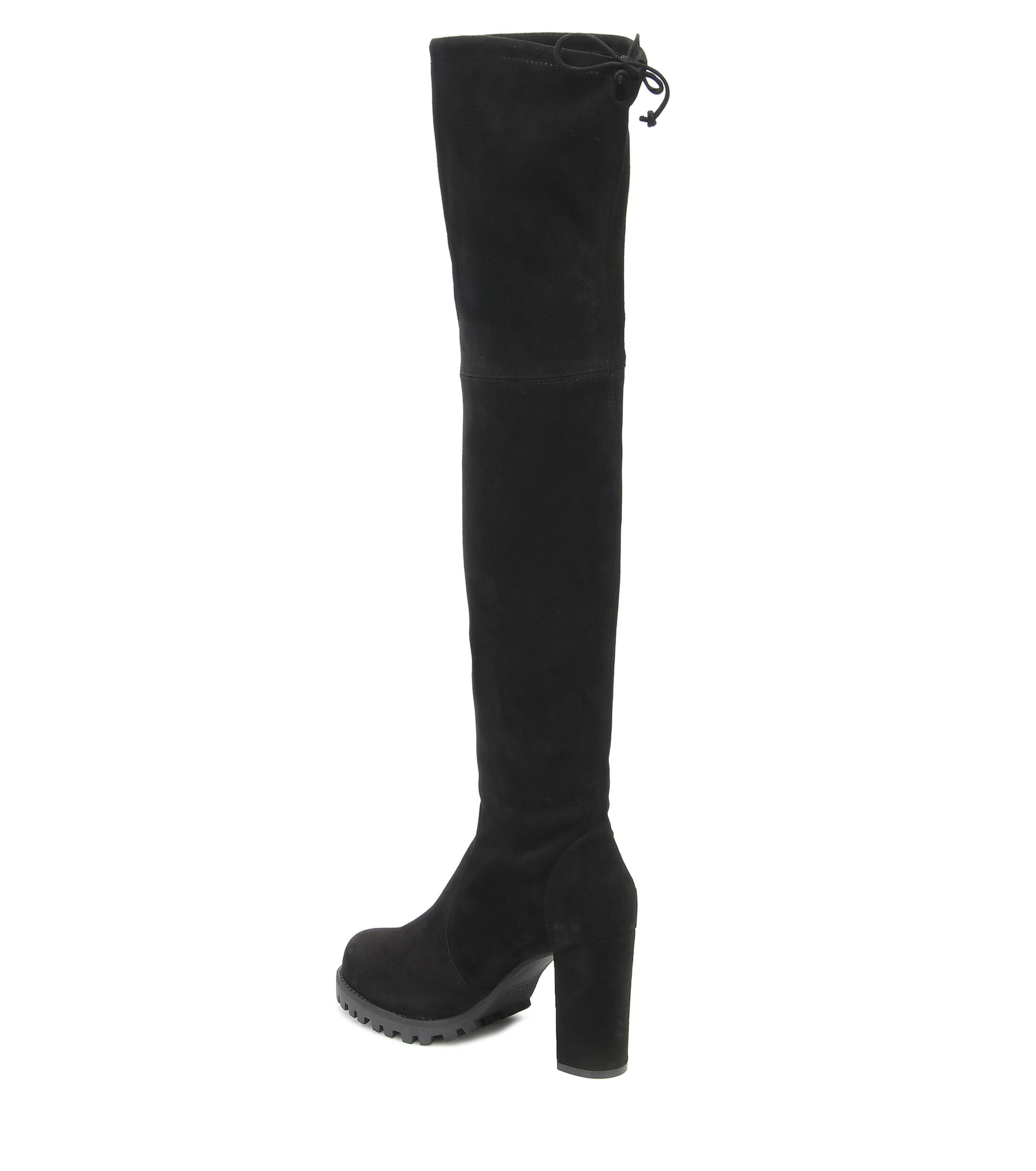 Stuart Weitzman Zoella 95 Suede Over-the-knee Boots in Black - Lyst