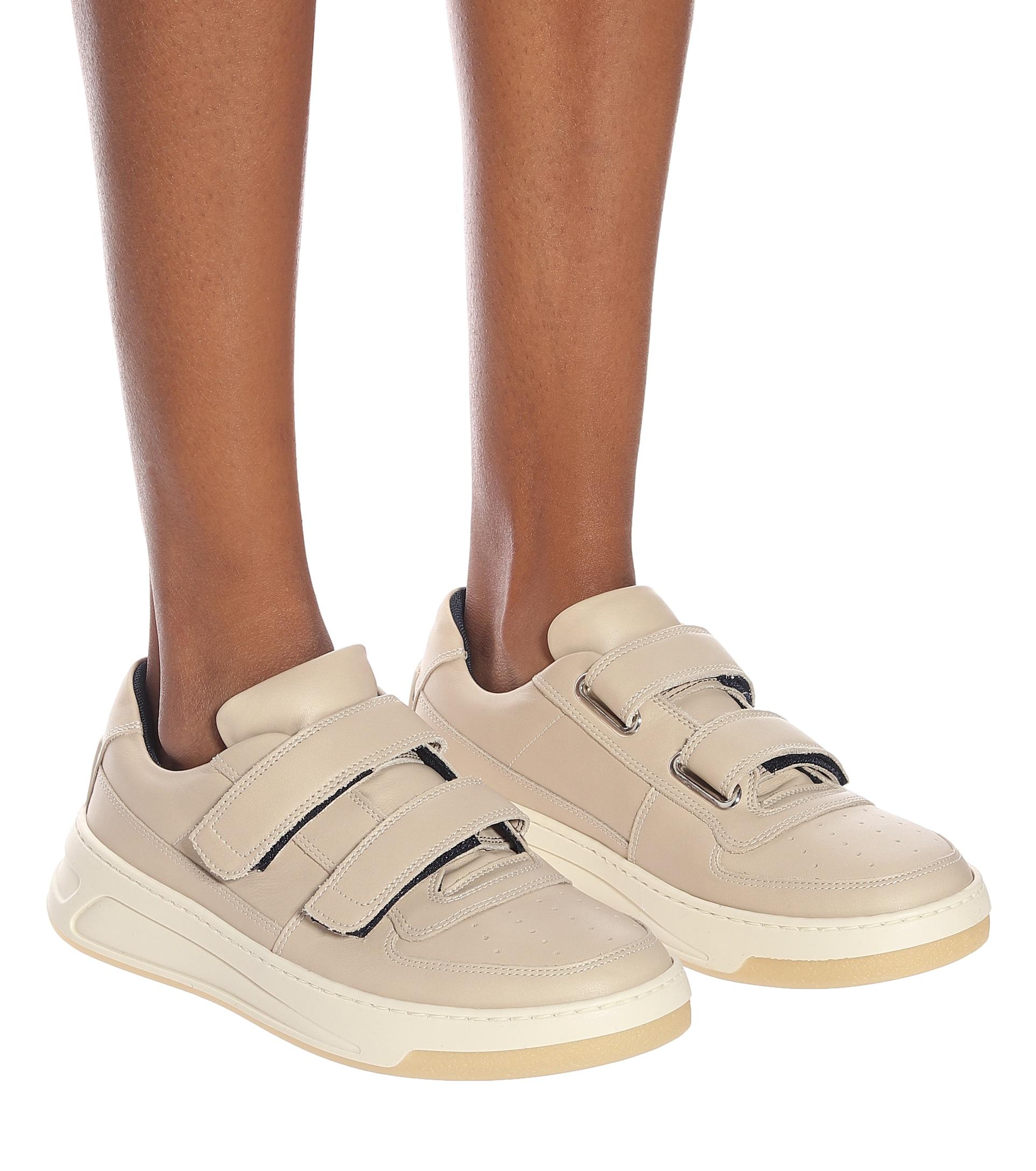 ACNE STUDIOS + NET SUSTAIN rubber-trimmed leather sneakers