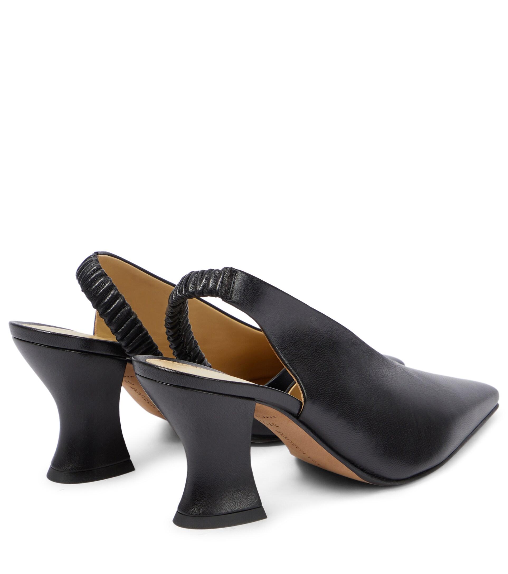 Bottega Veneta Almond Leather Slingback Pumps in Black Lyst