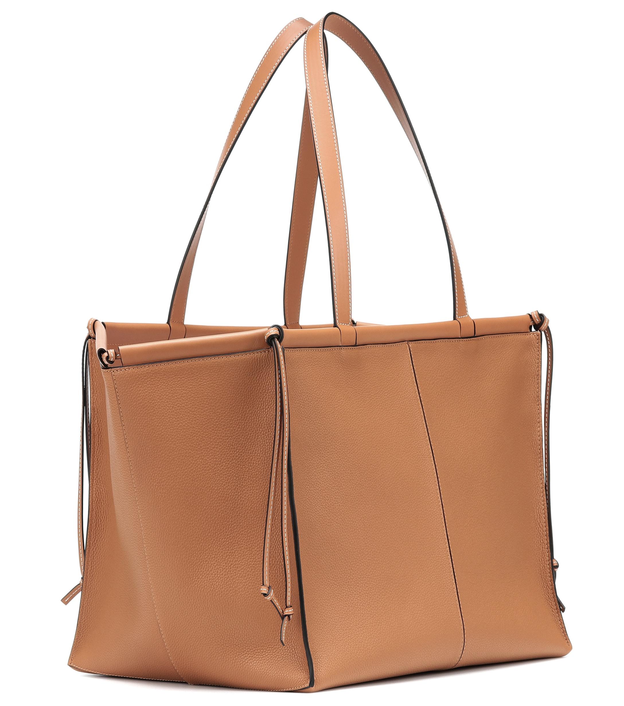 Loewe Cushion Large Leather Tote in Brown - Lyst