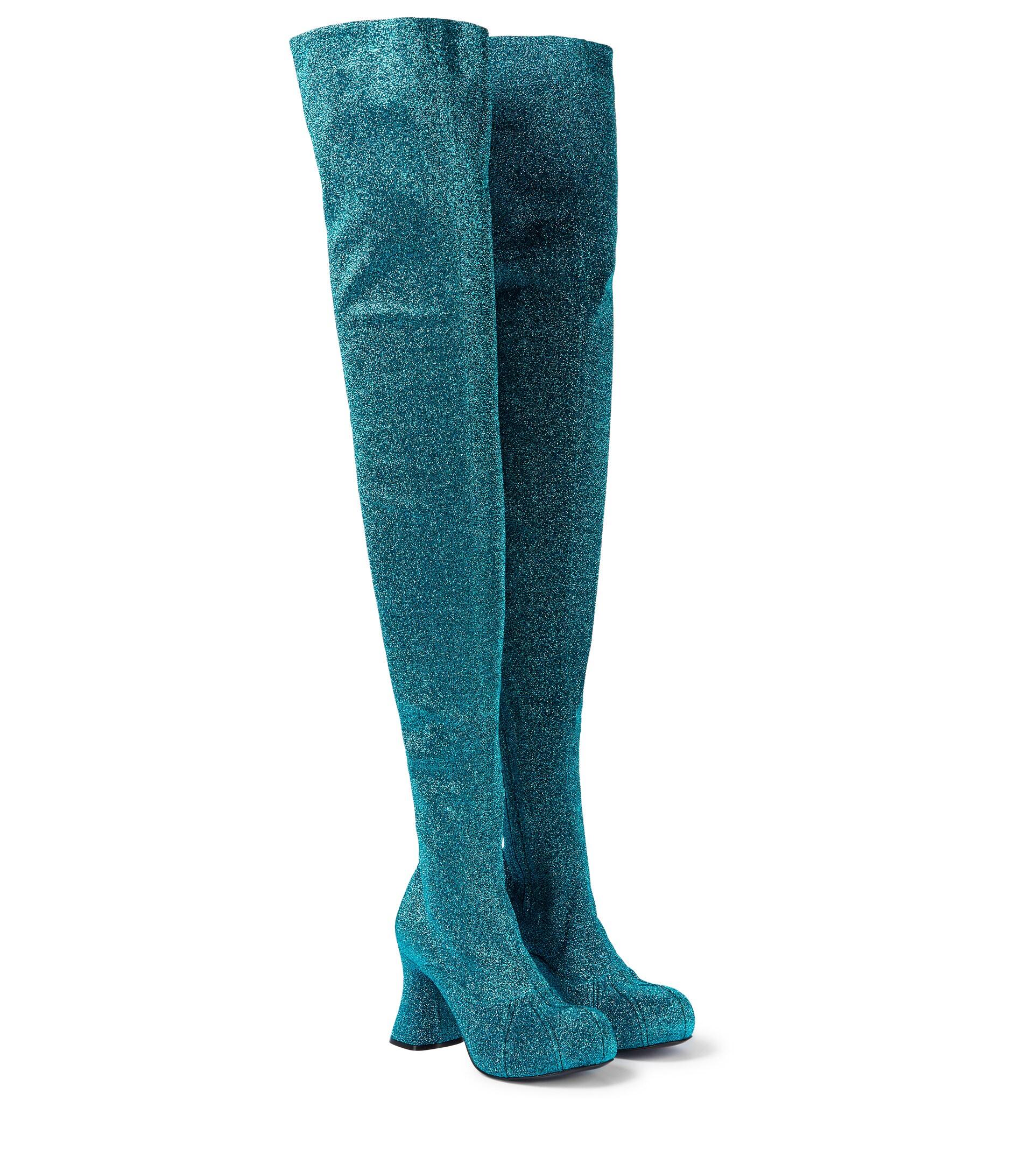 Stella McCartney Groove Lurex® Over-the-knee Boots in Blue | Lyst