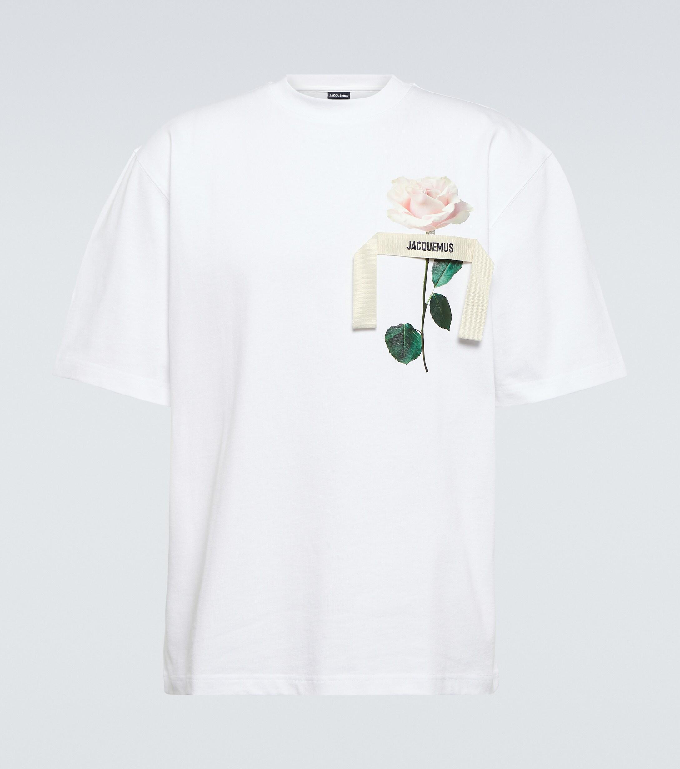 Jacquemus Tshirt Rose Jacquemus Le Rose Printed Cotton T-shirt