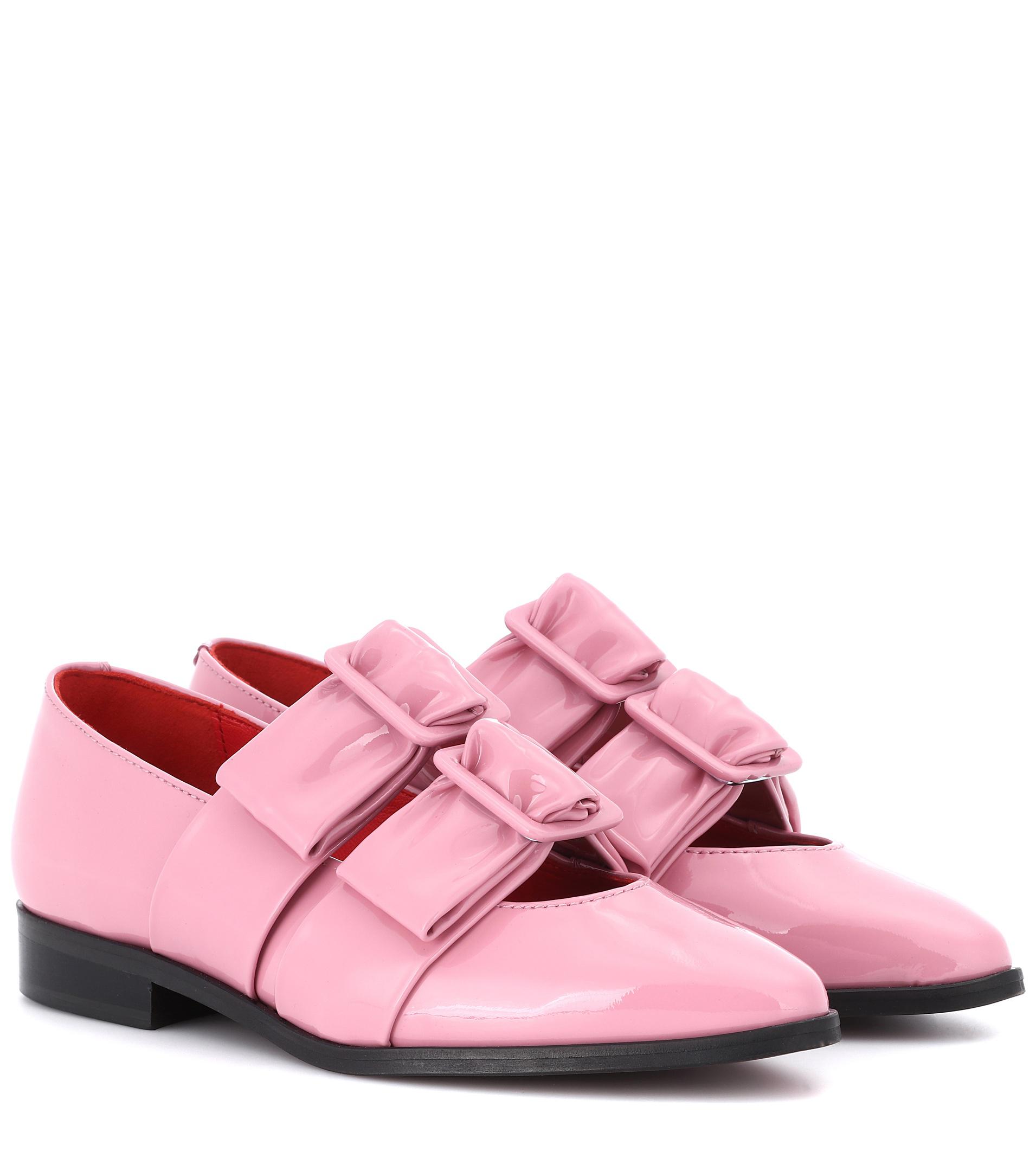 pink patent leather loafers