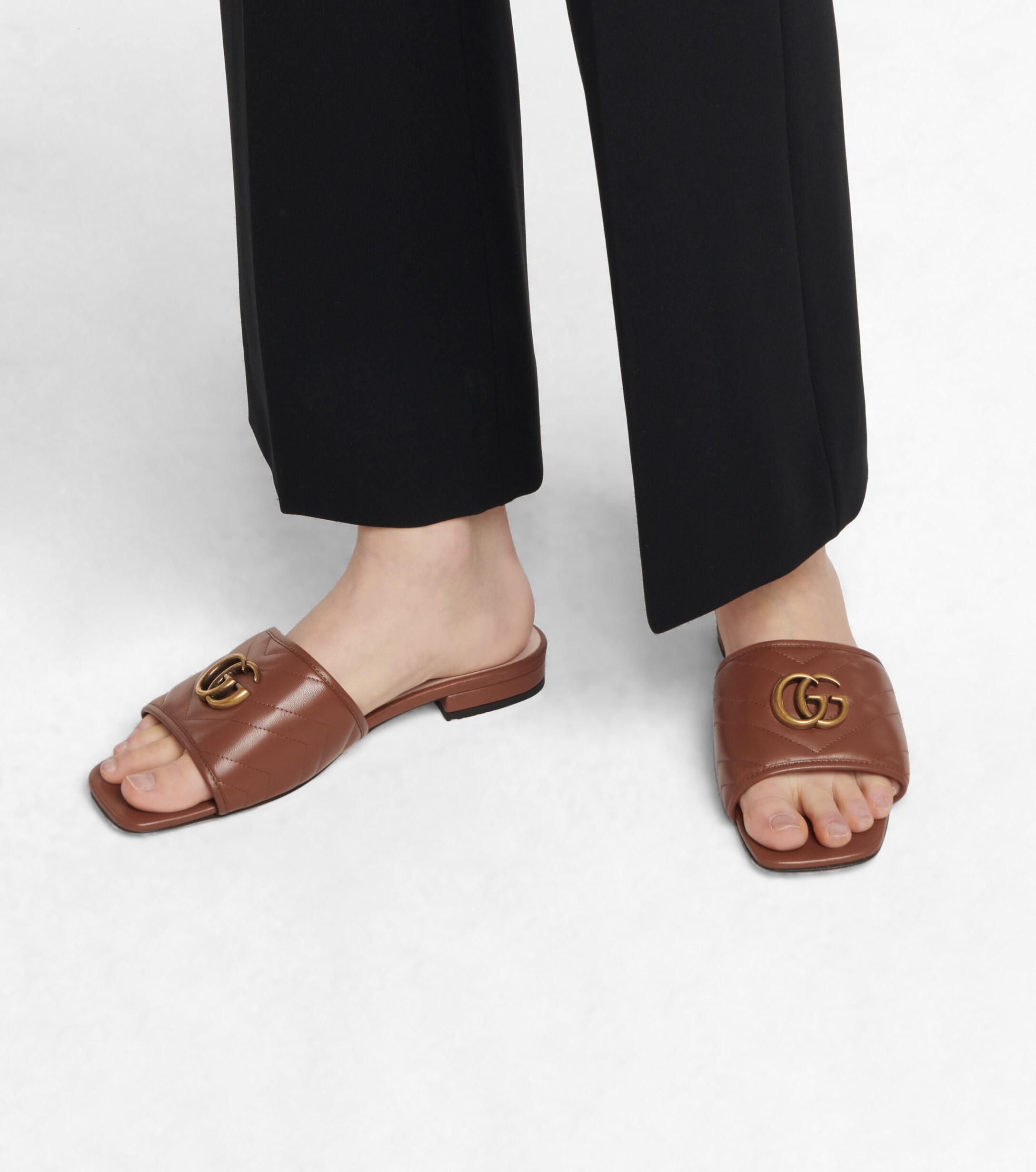 double g gucci slides