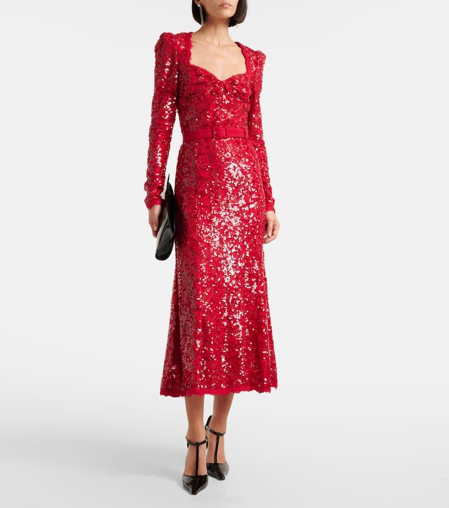 Rebecca Vallance X Nicky Hilton Leyla Sequined Midi Dress in