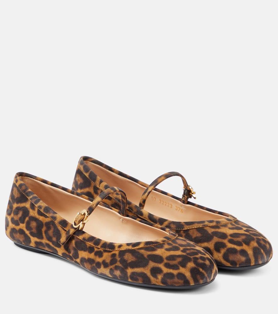 Gianvito Rossi Carla Leopard Print Suede Ballet Flats in Brown Lyst UK