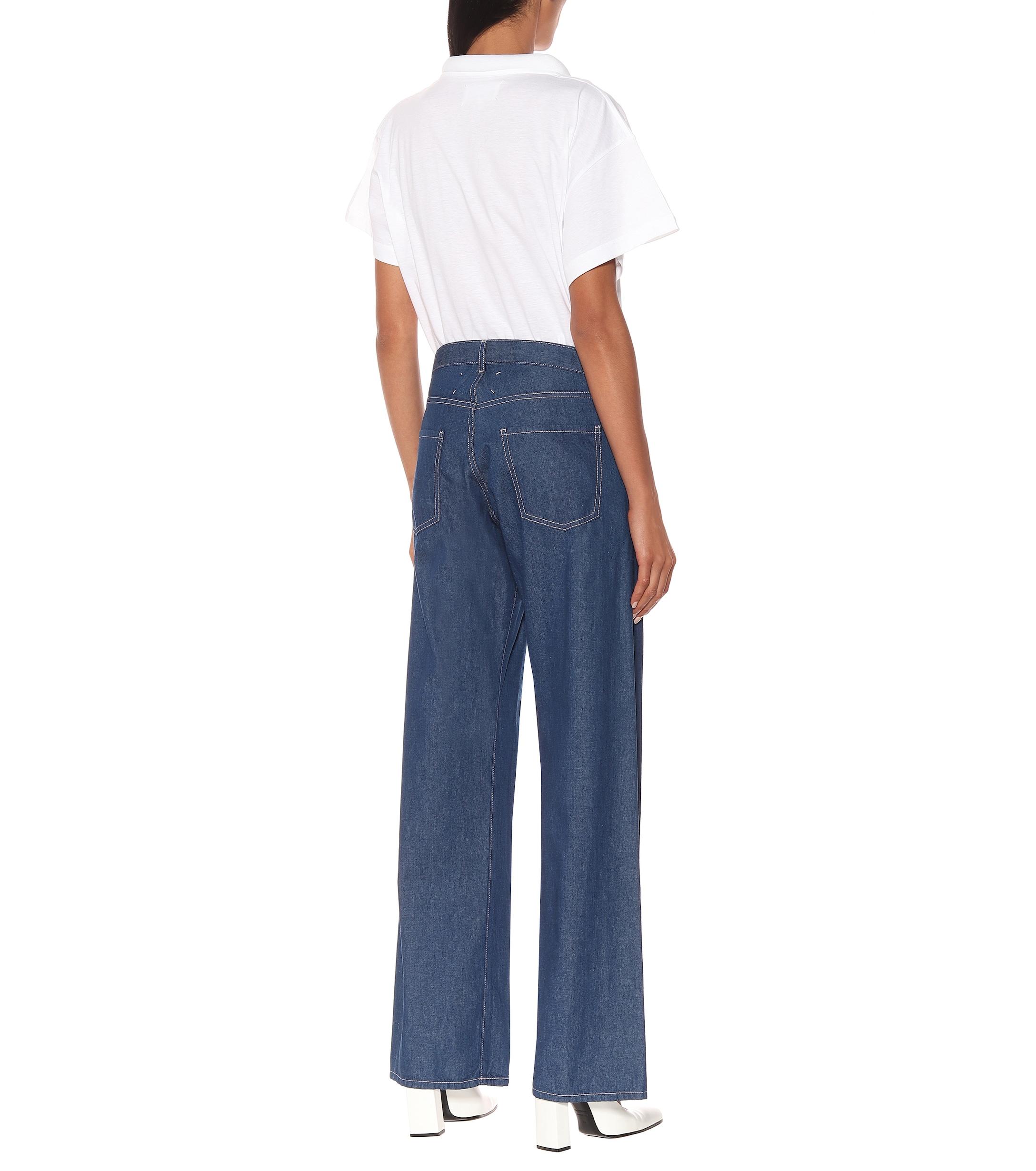 Maison Margiela Denim Mid-rise Wide-leg Jeans in Blue - Lyst