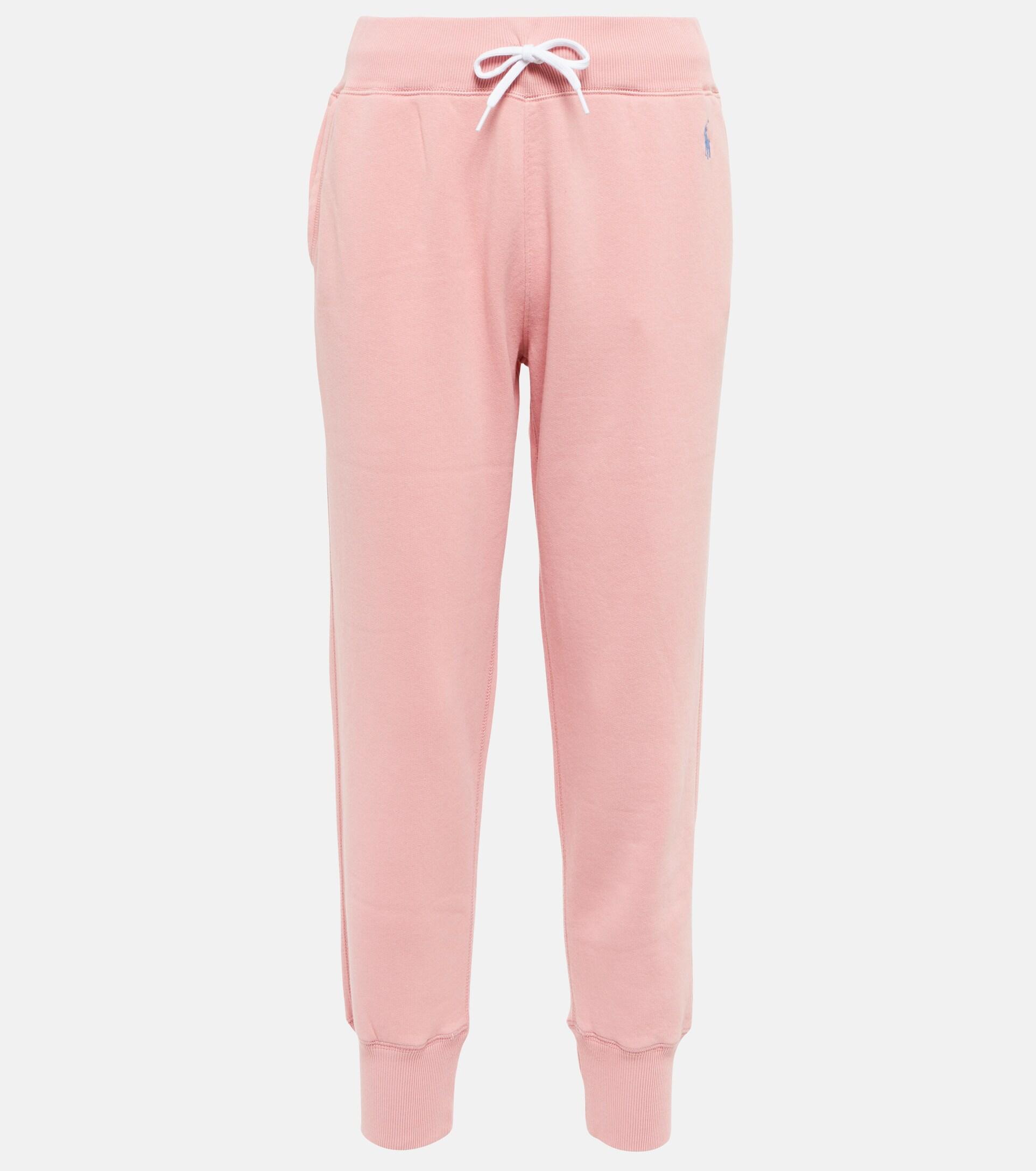 Polo Ralph Lauren Cropped Cotton-blend Jersey Sweatpants in Pink | Lyst