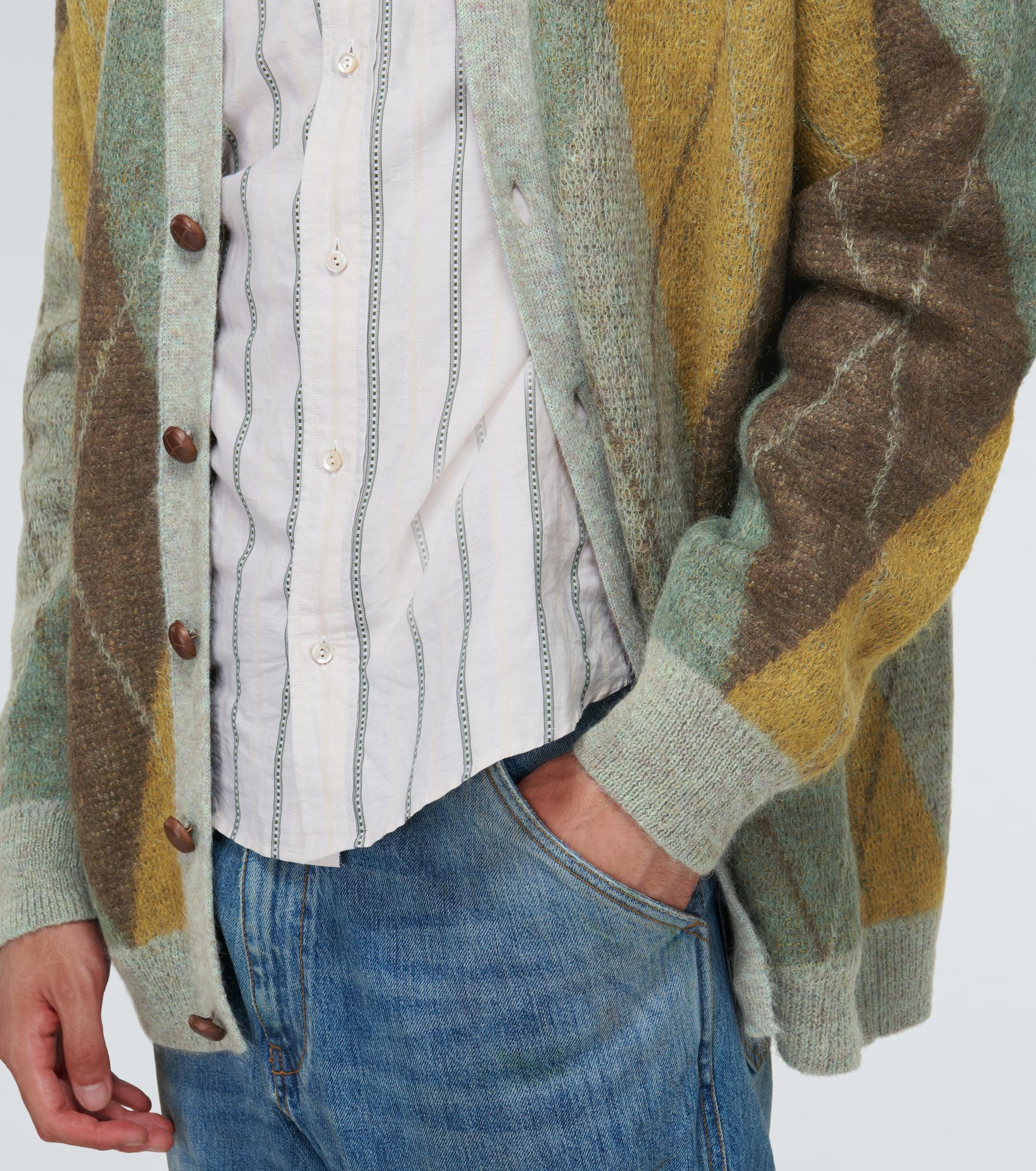 Gucci Multicolor Mohair & Wool Argyle Cardigan for Men | Lyst