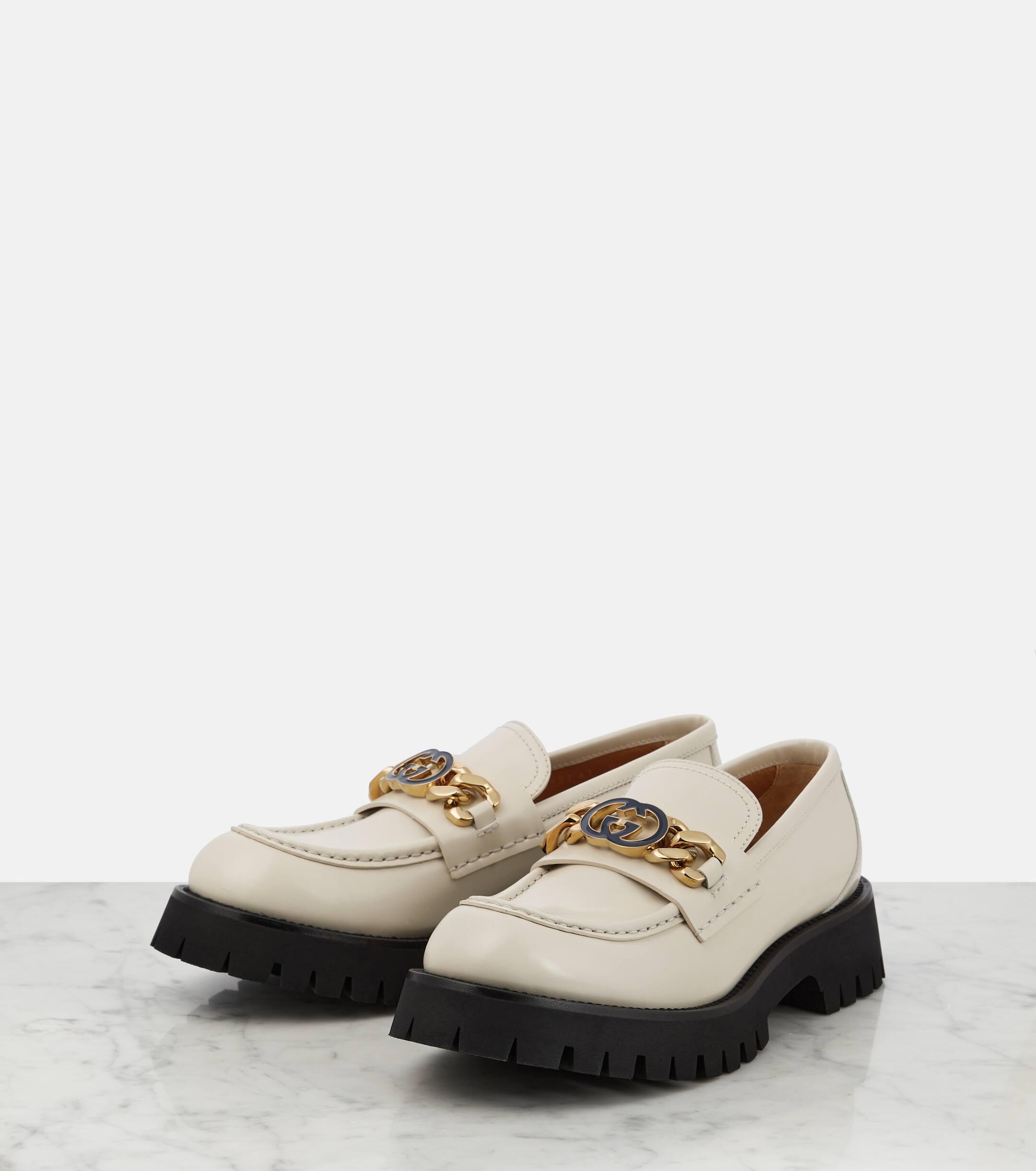 Gucci leather loafer with double g sale