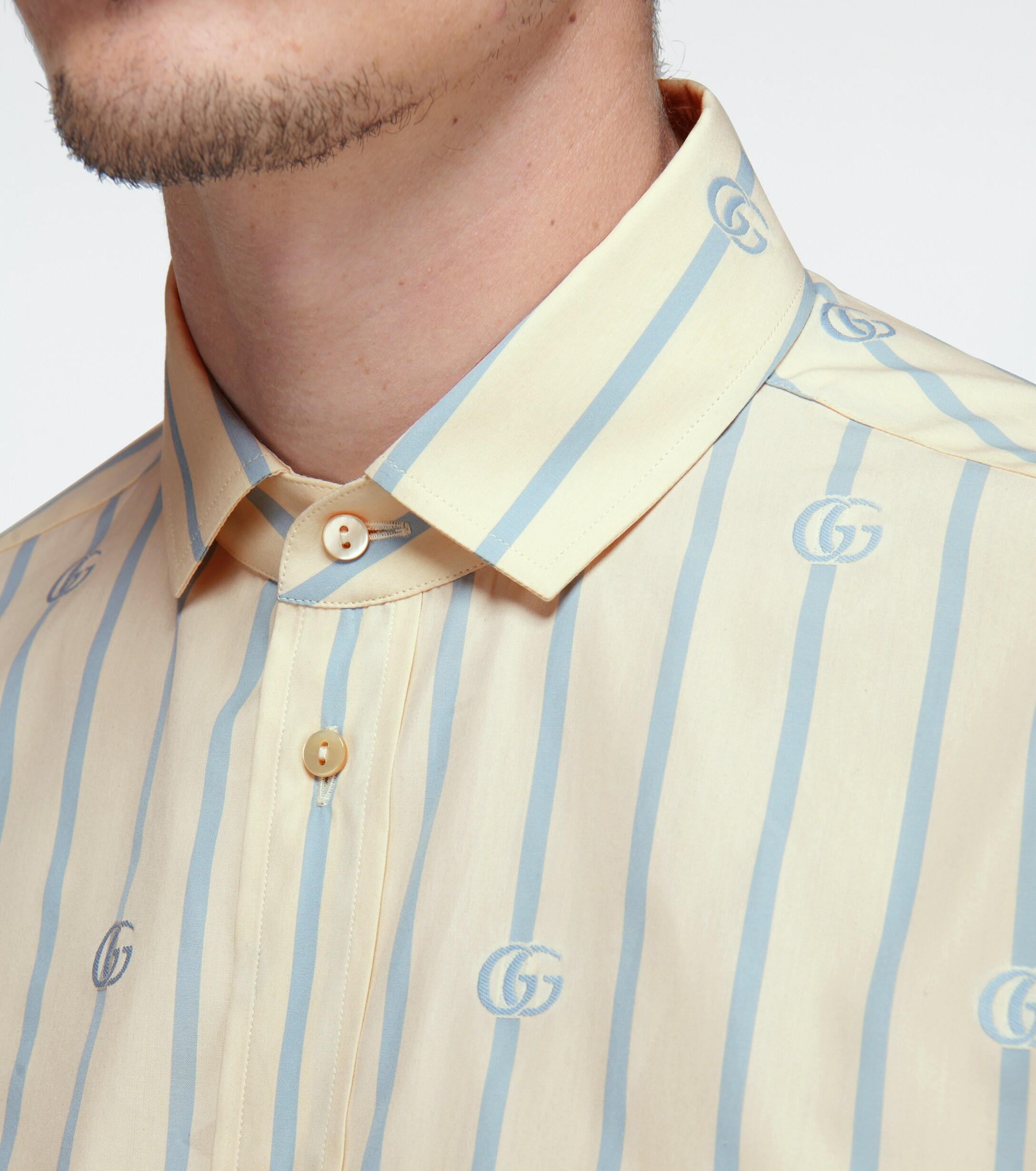 Gucci Double G Striped Cotton Shirt for 
