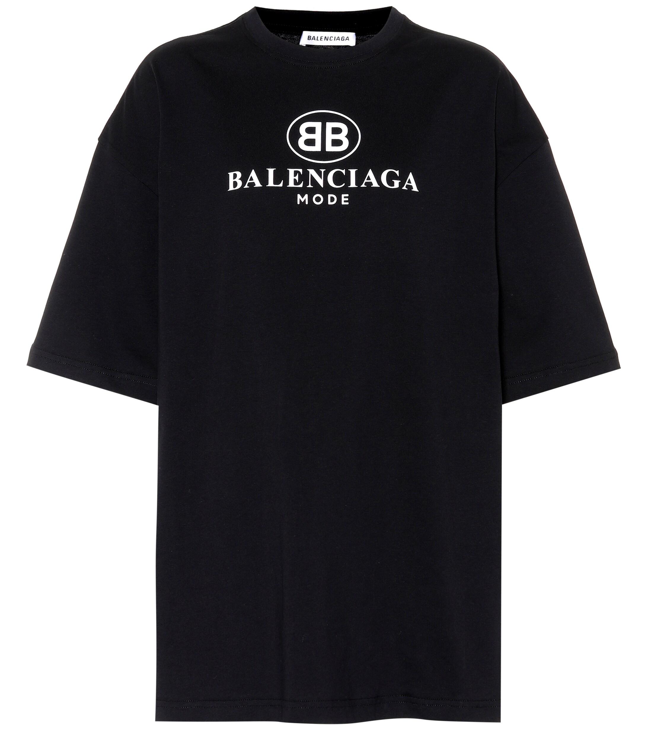 Balenciaga Bb Mode Cotton T-shirt in Black - Lyst