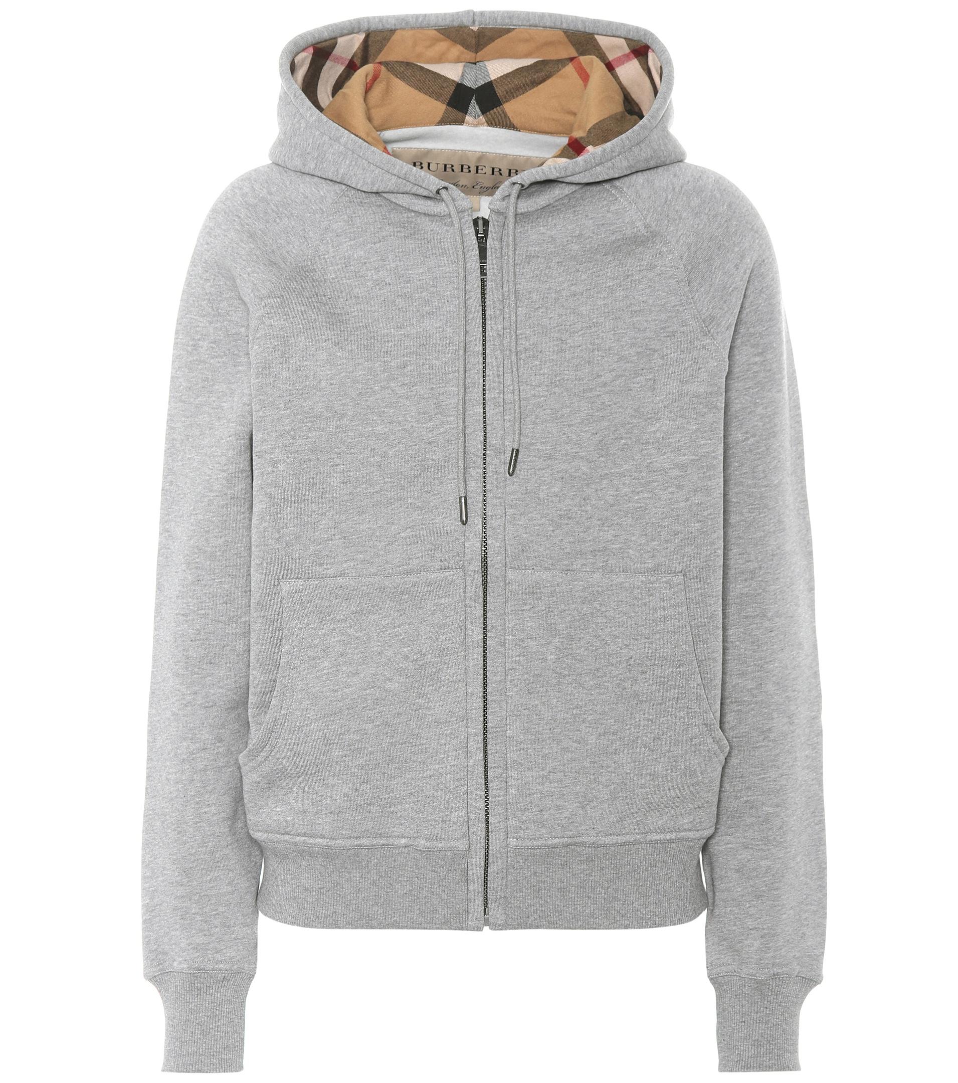 Burberry Cotton-blend Hoodie in Grey (Gray) | Lyst