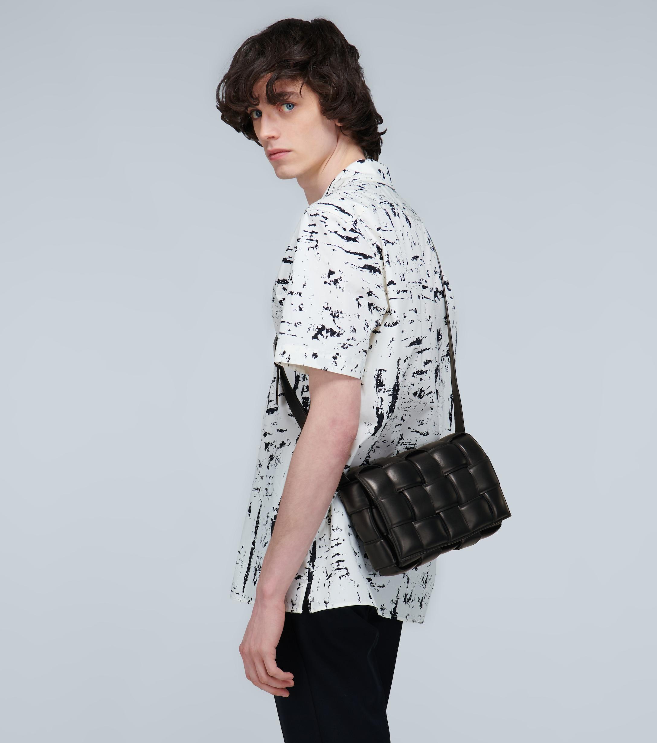 Bottega Veneta Leather Padded Cassette Shoulder Bag in Black for Men - Lyst