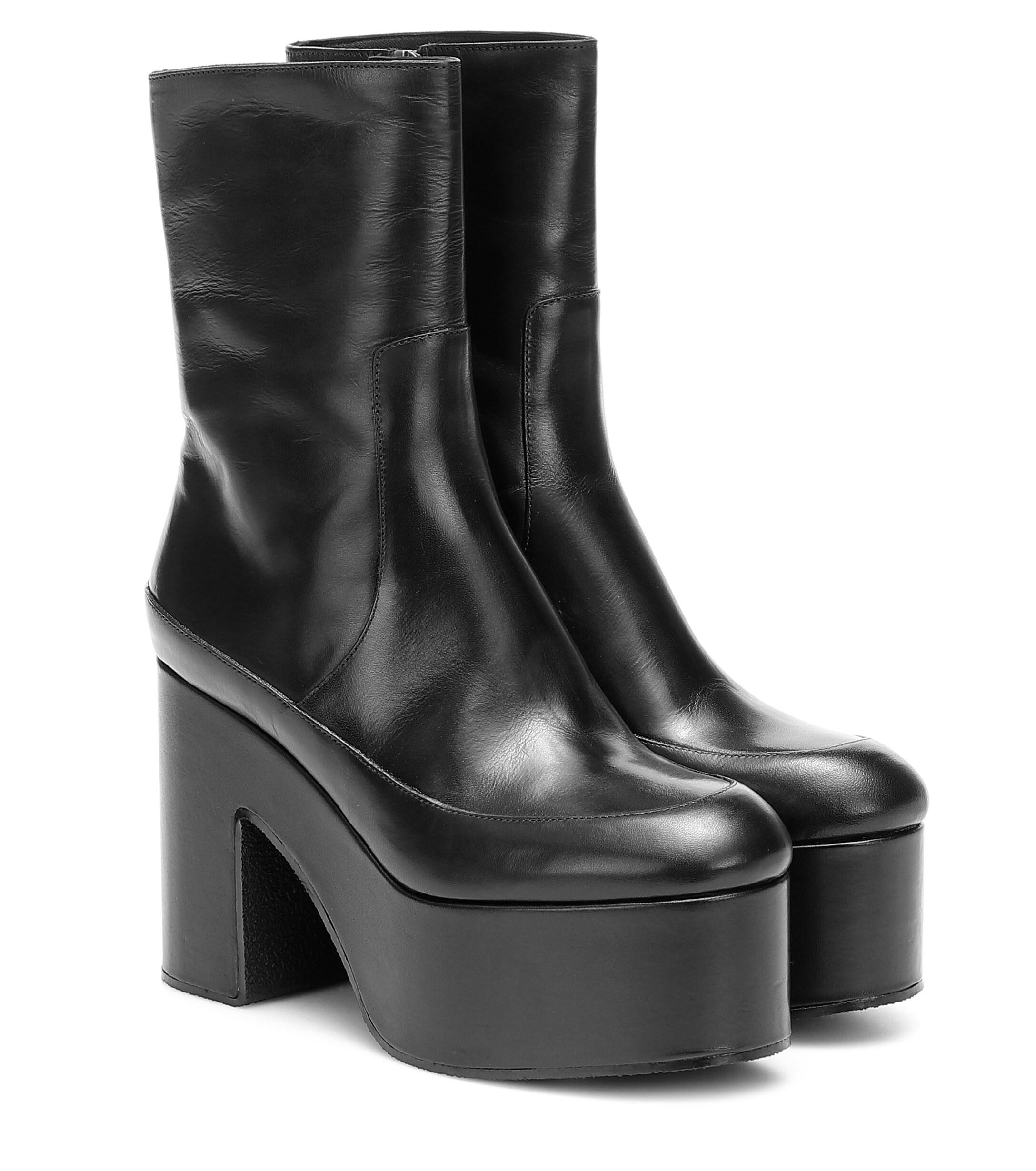 dries van noten leather platform ankle boots